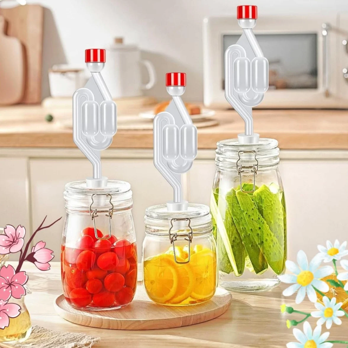 Desagüe de Fermentación Plástico 2 Piezas, Esclusa Hermética para Vino, Cerveza y Chucrut