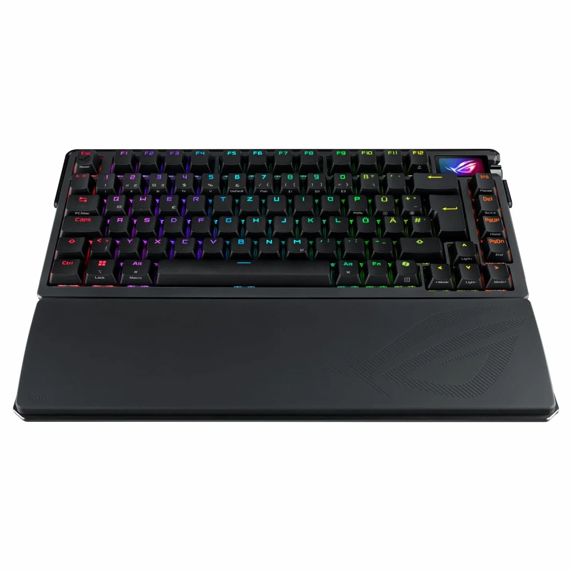 ASUS ROG Azoth Extreme 75% Teclado para Juegos (disposición QWERTZ, interruptores mecánicos ROG NX, Pantalla táctil OLED, Triple botón de Control, inalámbrico a través de Bluetooth, 2.4 GHz RF