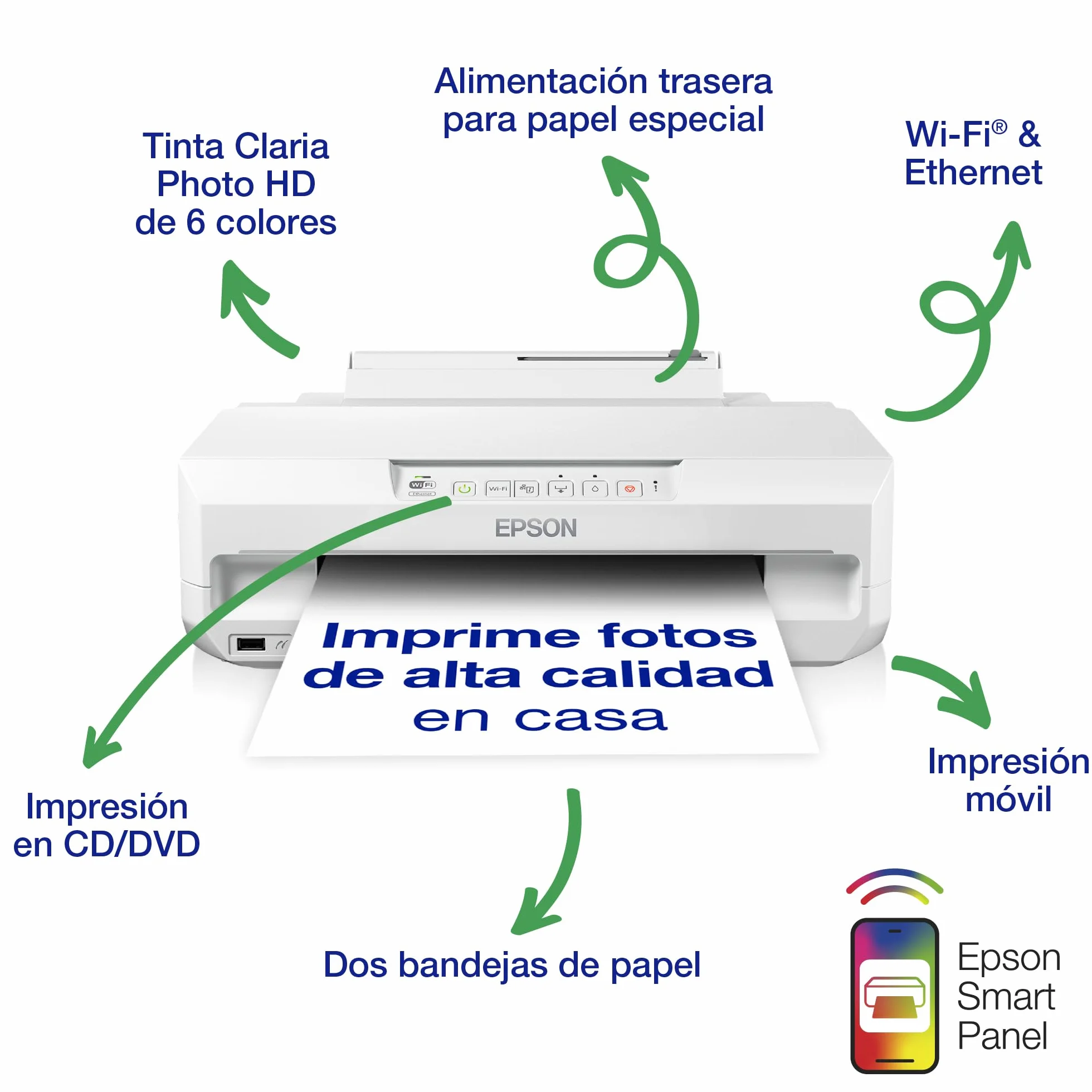 Epson Impresora de inyección de Tinta multifunción Expression Photo XP-65 A4 con conectividad inalámbrica