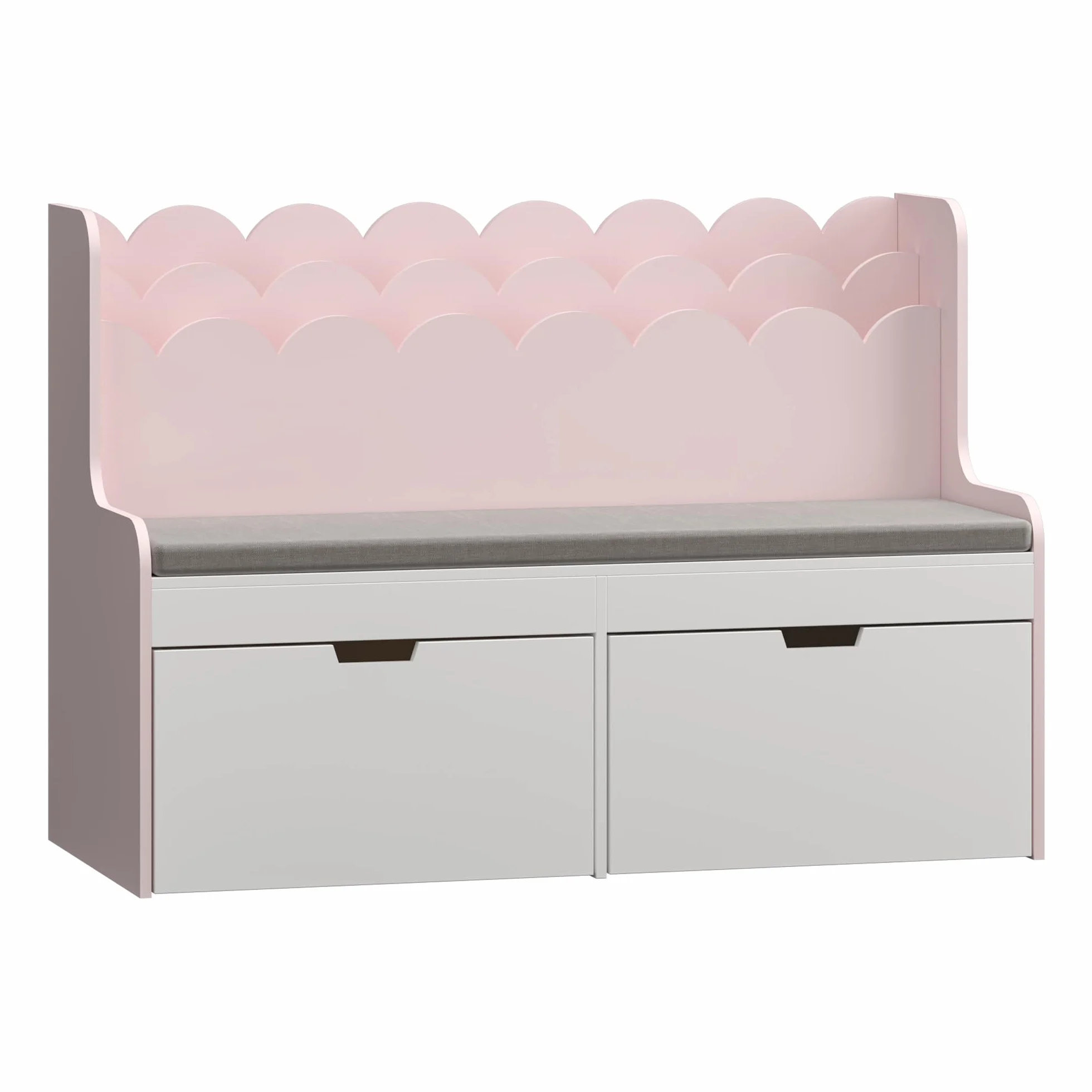 Vestnes Banco Infantil con Cajones Organizador Zapatero para Niños Cojín 100 x 45 x 70 cm Rosa/Blanco
