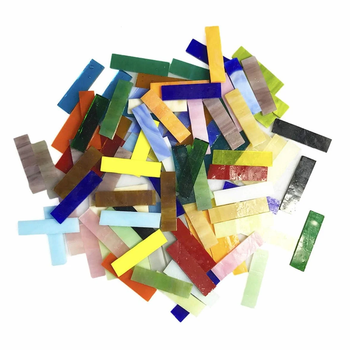 Mosaico de vidrio 4 cm, tira de vidrieras, manualidades, 200 g (verde)