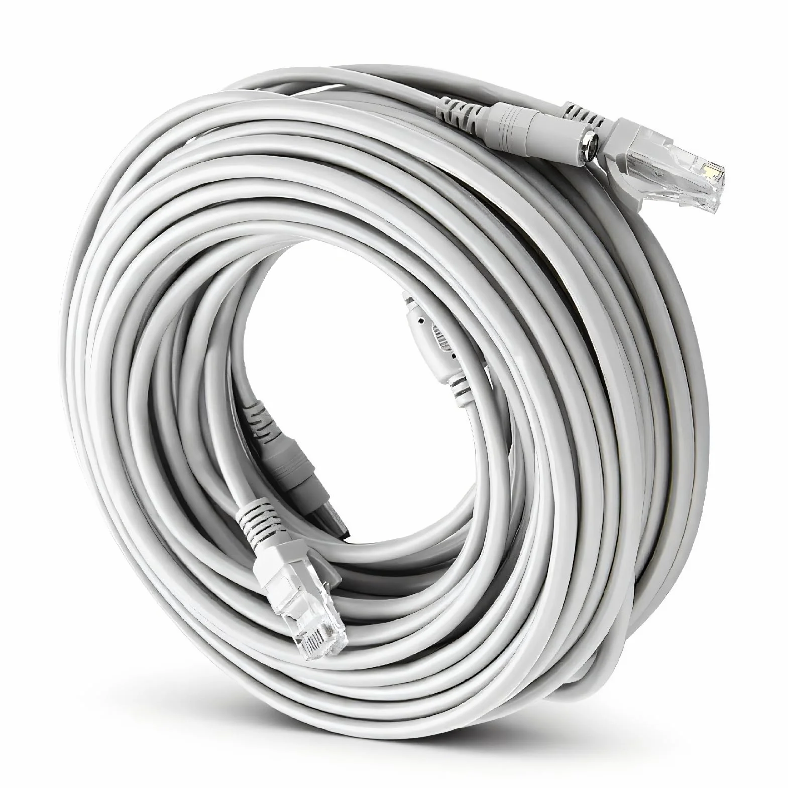 ASHATA Cable Ethernet de red RJ45, Cable Ethernet Cat5 RJ45 Cable CCTV DC 5M / 10M / 15M / 20M 10Mbps / 100Mbps para cámaras IP y NVR (20M)