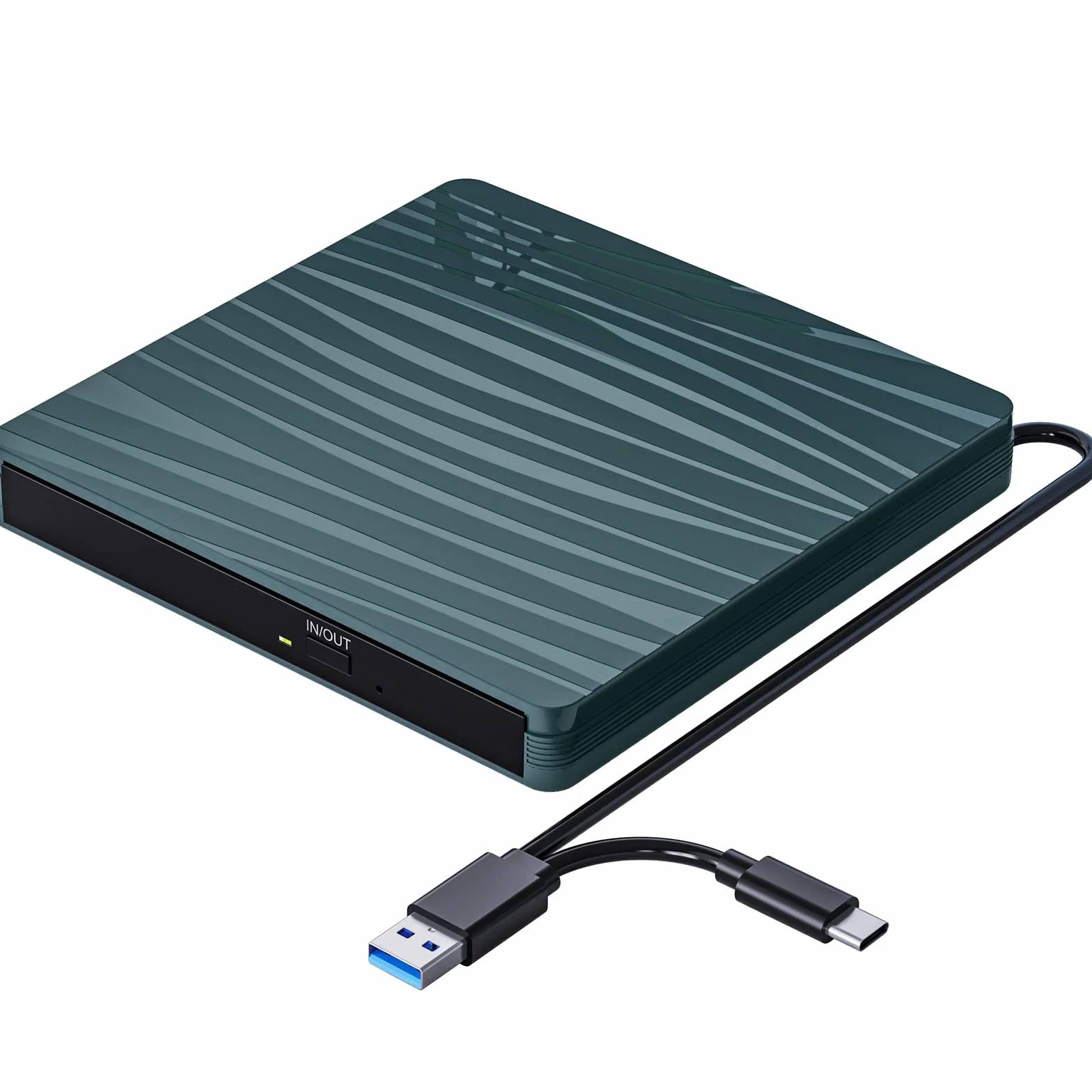 Lector CD/DVD Externo con USB 3.0 y Type-C, Grabadora CD Externa Portátil para PC, iMac, Macbook, Windows 11/10/8/XP/Linux/MacOS