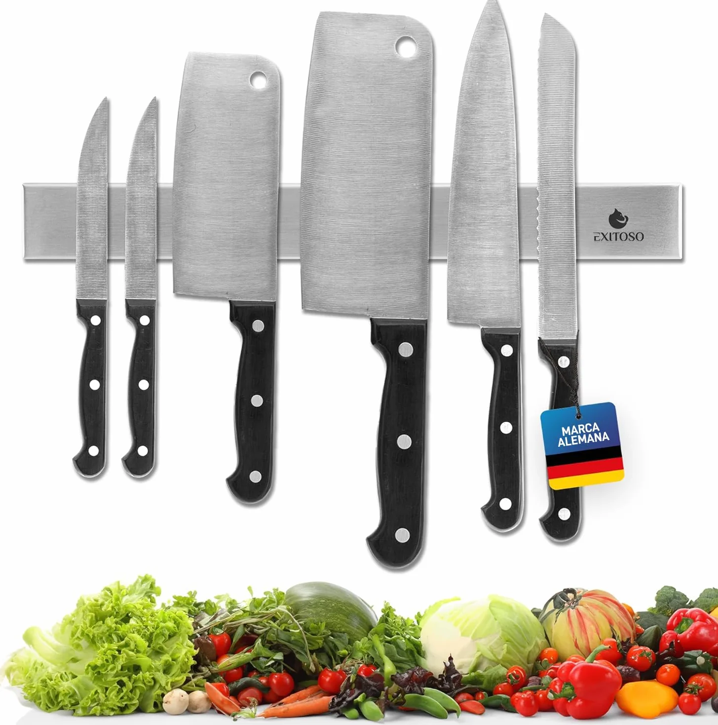 EXITOSO Barra Magnética para Cuchillos de Cocina Acero Inoxidable Adhesiva sin Perforación