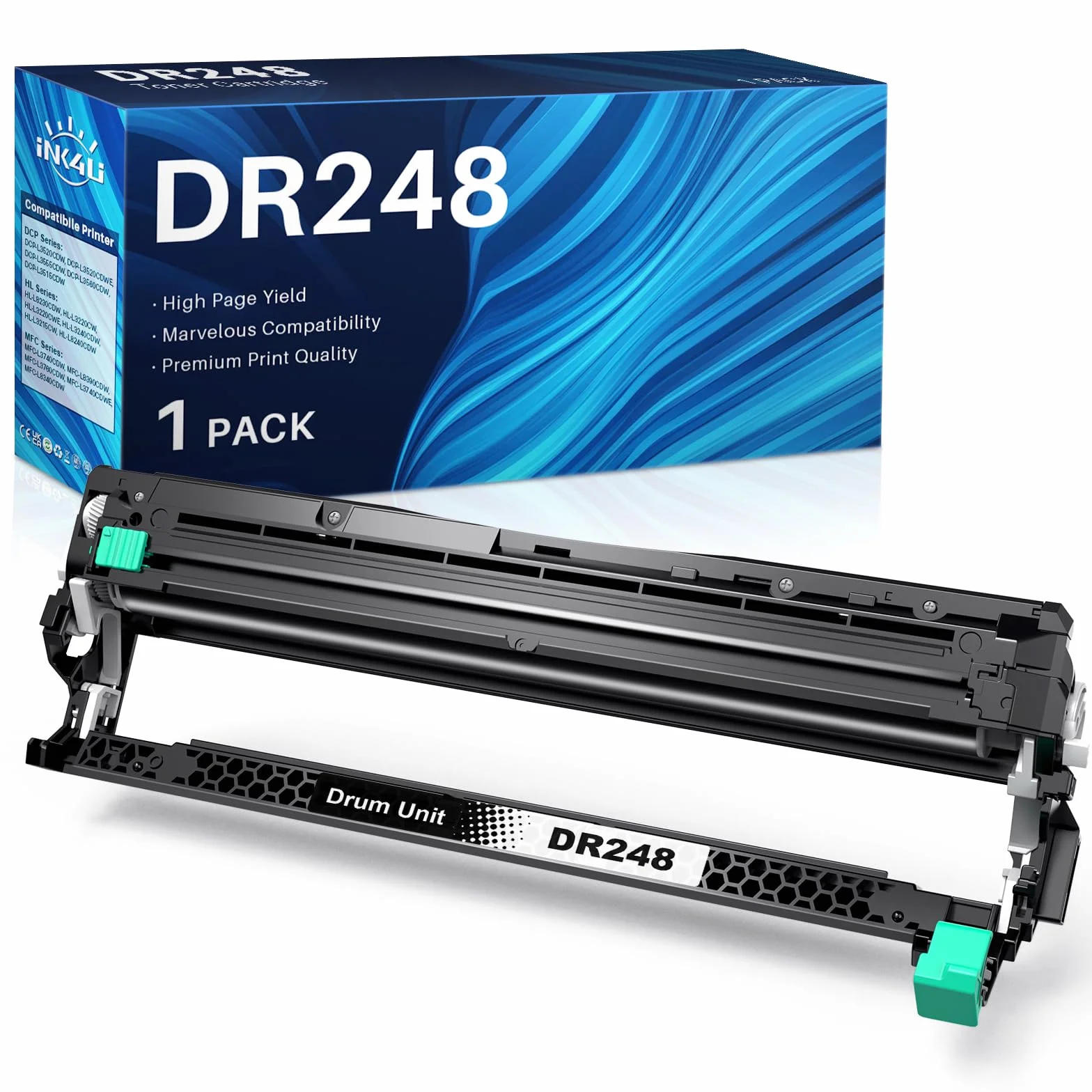 INK4U DR248CL Tambor Compatible para Brother DR248 para Brother DCP-L3560CDW DCP-L3520CDW HL-L3240CDW HL-L3220CW MFC-L3740CDW MFC-L3760CDW