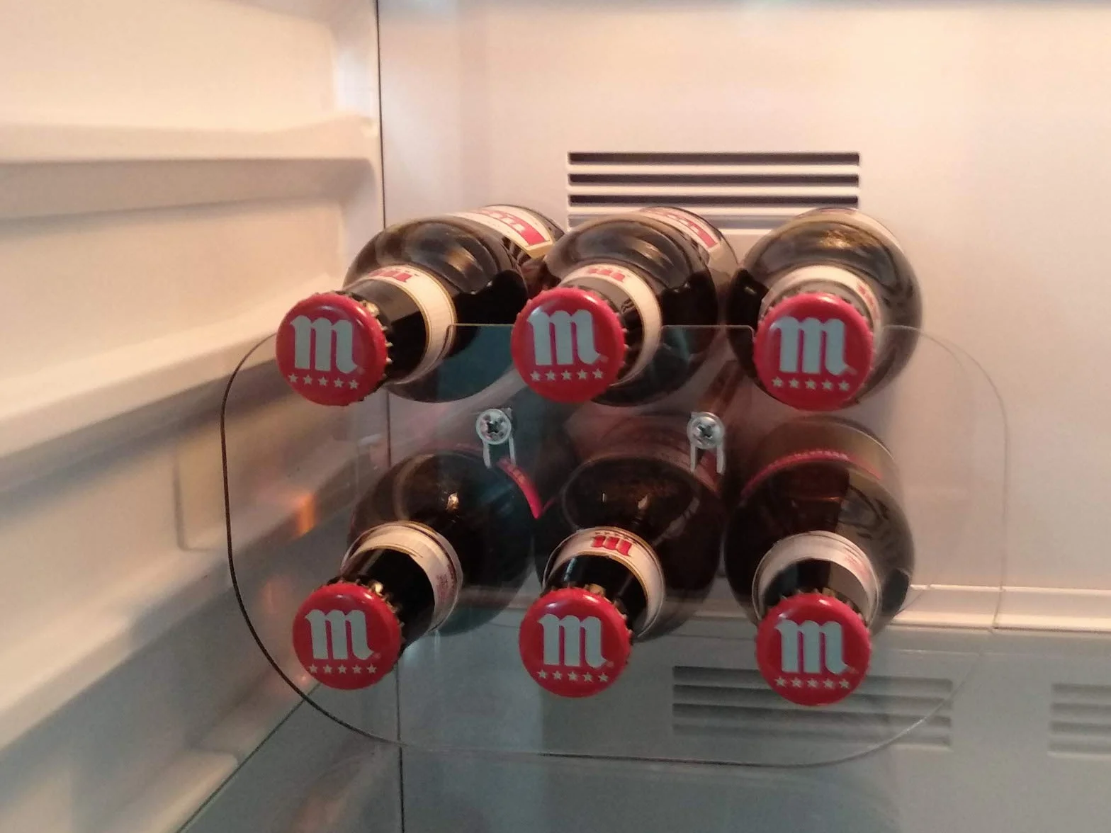 Porta Botellas de Cerveza 250 ml Metacrilato Transparente Capacidad 6 Botellas Soporte Acrílico 2 Unidades