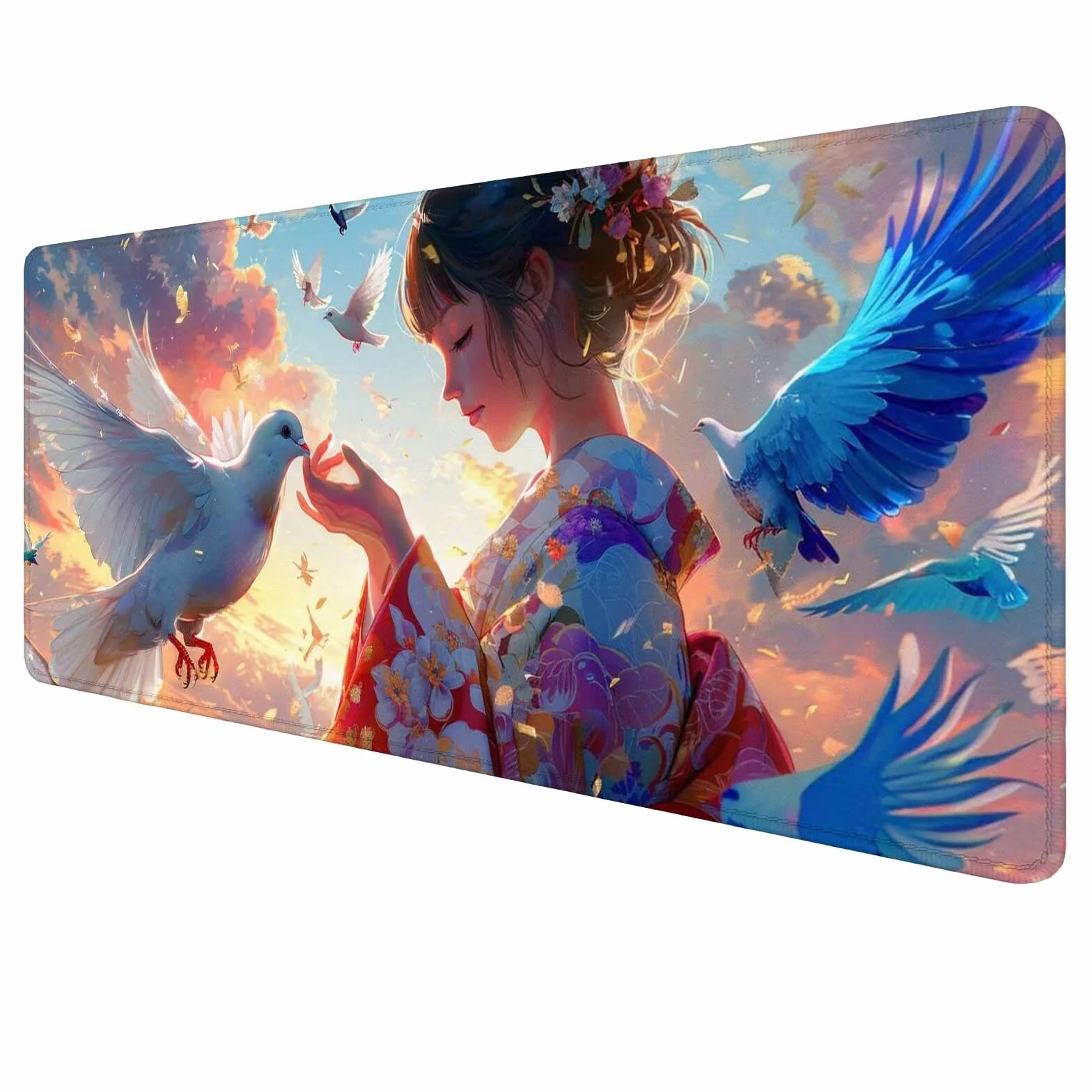 Alfombrilla Ratón Pájaro Alfombrilla Ratón Gaming XXL 1200x600x3mm Accesorios Escritorio,Antideslizante Mousepad Chica Tapete Escritorio Infantil,para Alfombrilla Pc Teclado Ratón J872