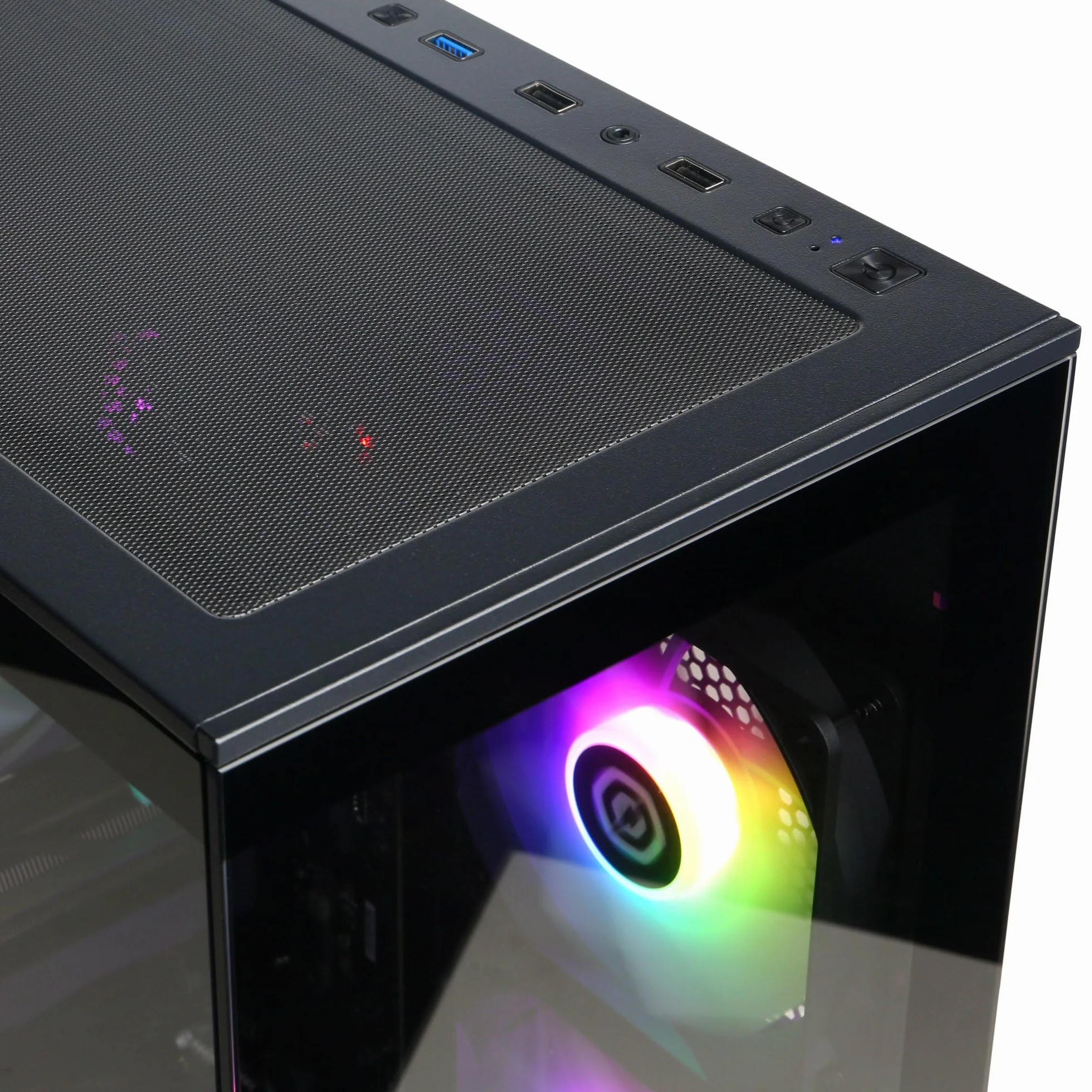 CYBERPOWERPC Wyvern Gaming PC - AMD Ryzen 7 5700X, Nvidia RTX 5060 8GB, 16GB RAM, 1TB NVMe SSD, 650W 80+ PSU, Wi-Fi, Windows 11, Prism Panoramic RGB Black