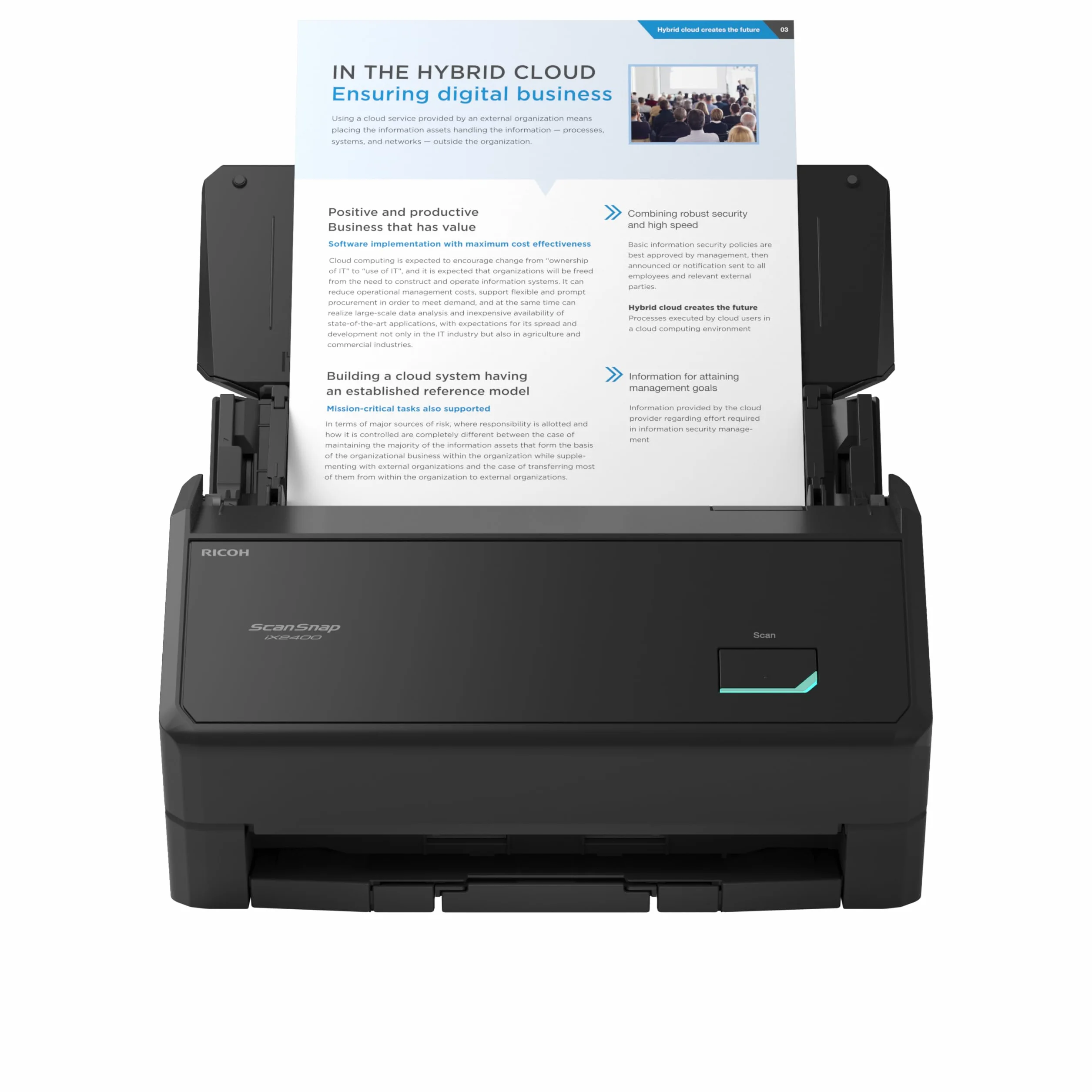 Ricoh ScanSnap iX2400 Dokumentenscanner ADF 45ppm Duplex USB 3.2 Schwarz
