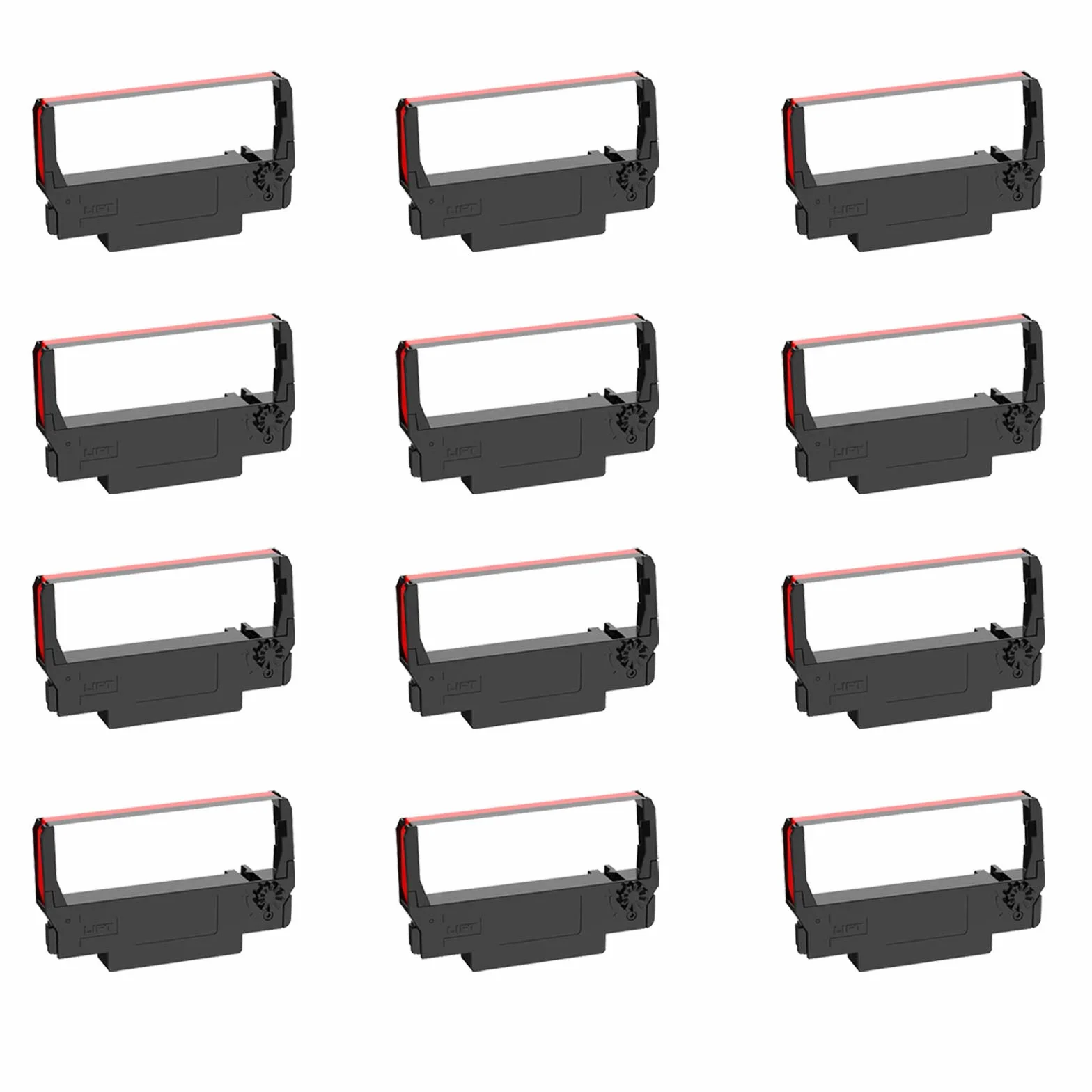 BIGGER Cintas de Impresora Compatible Usar en Lugar de EPSON ERC-30/34/38 B/R, Negro y Rojo, Pack de 12