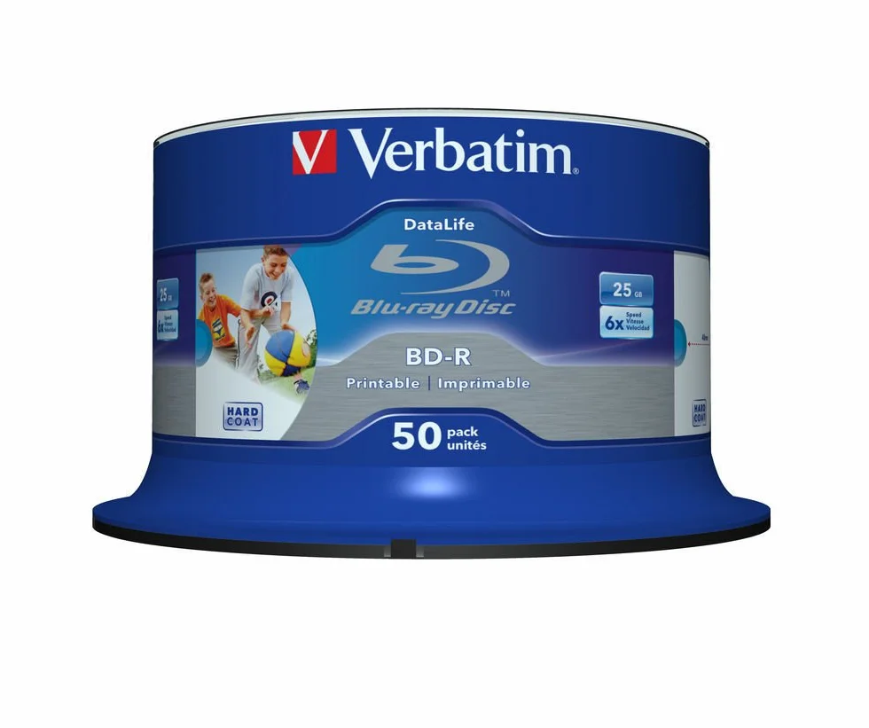 Verbatim 43812 - Discos de Blu-ray printables e imprimibles, (25GB), 50 unidades