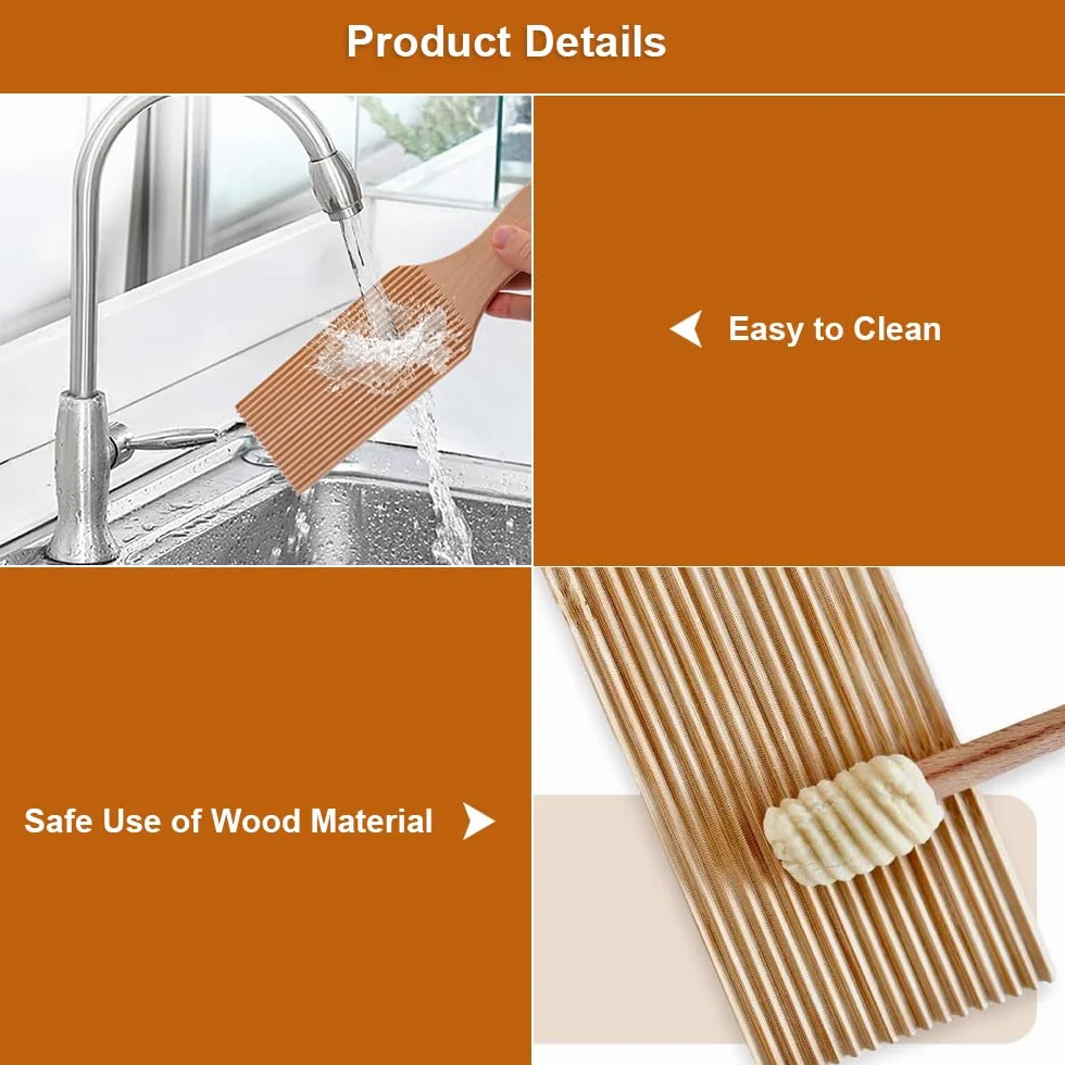 Tabla de Ñoquis Raspador de Madera para Hacer Pasta Auténticos con Manija