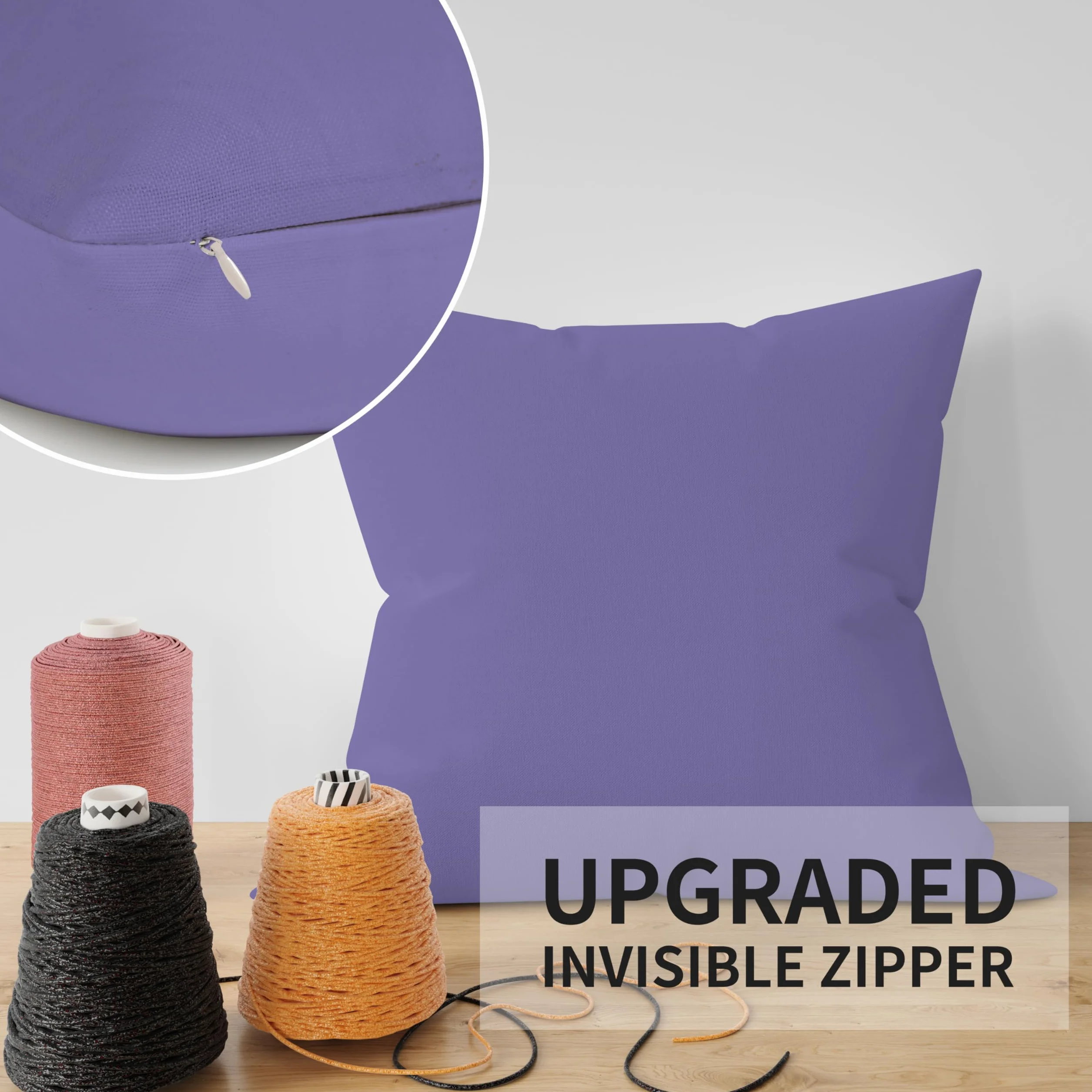 Fundas de cojín de lino para sofá Lavanda Morado Degradado 60x60cm Juego de 4