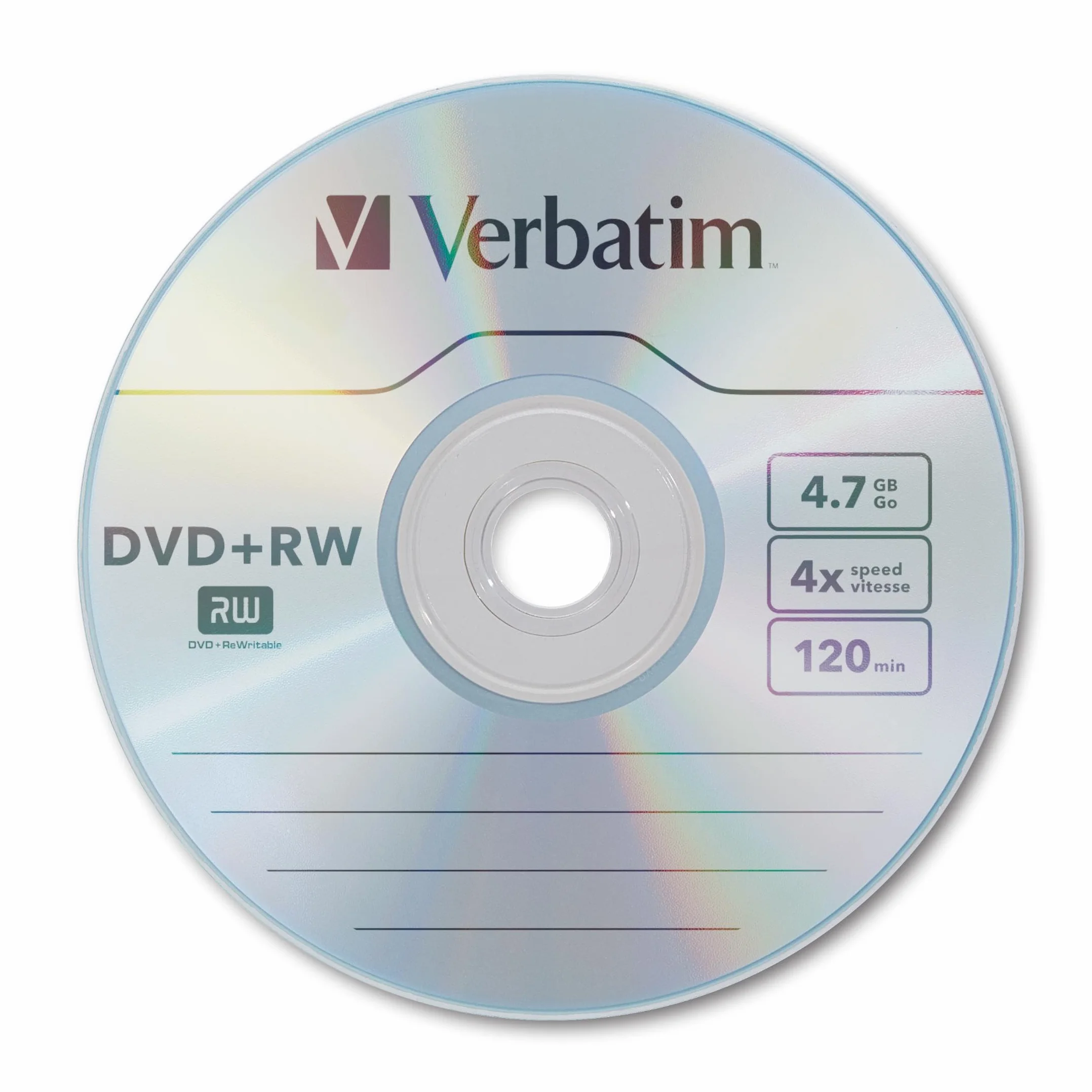 Discos DVD+RW, 4,7 GB, 4X, husillo, 30 Unidades