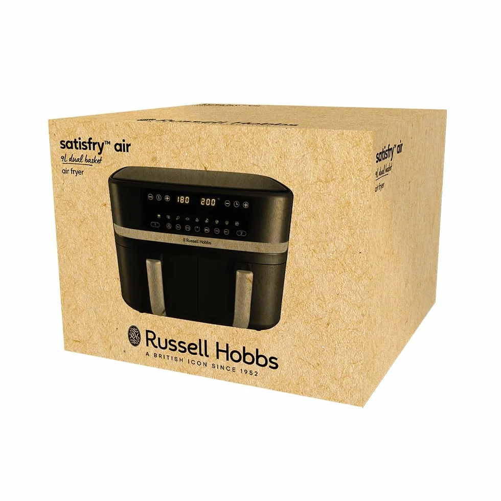 Russell Hobbs freidora de aire doble cesta 9L 2800W 200°C 9 programas Rapid Air táctil Satisfry 27681-56
