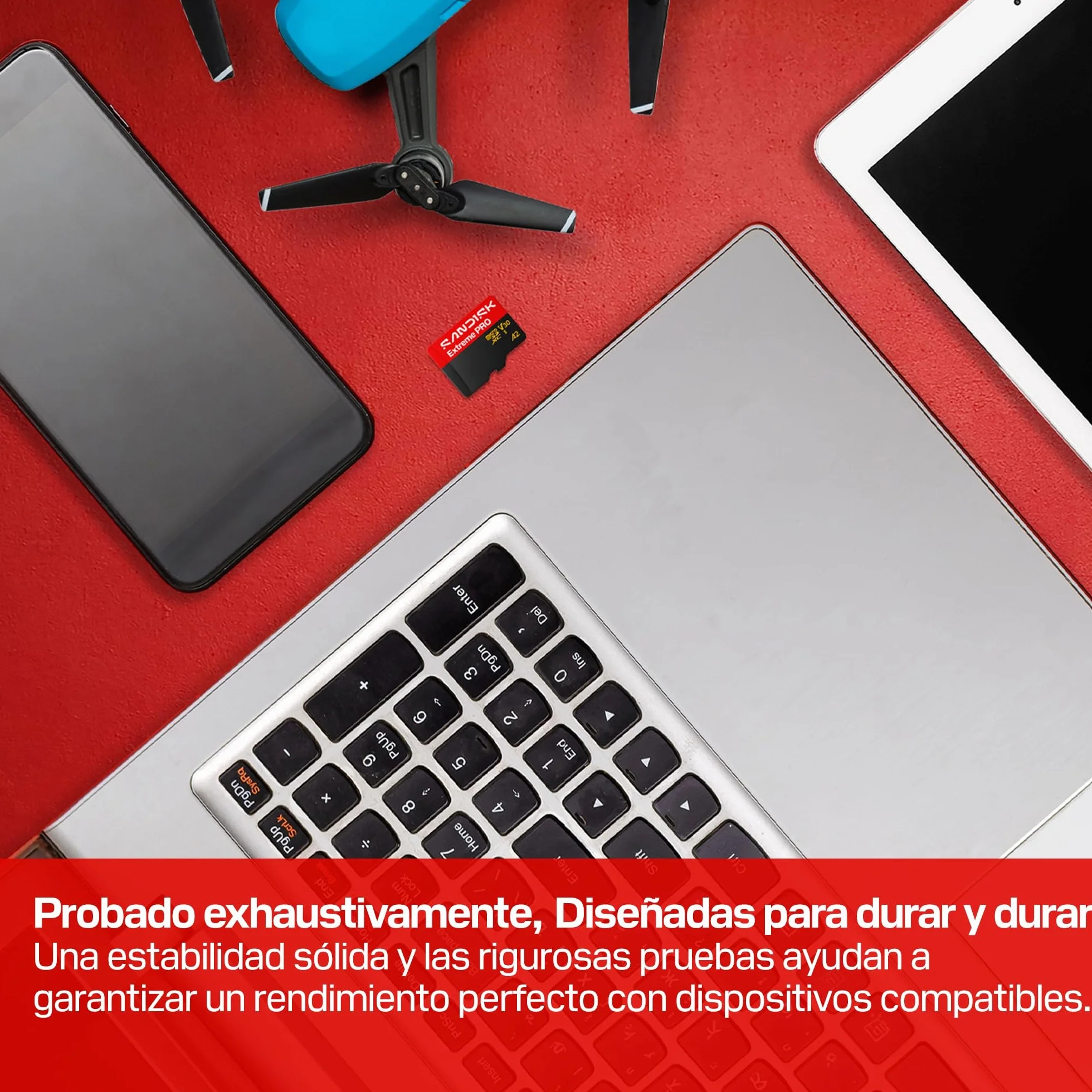 SANDISK Extreme Pro microSDHC Tarjeta UHS-I + SD Adapter, 128 GB (velocidades de Lectura de hasta 250 MB/s y velocidades de Escritura de hasta 120 MB/s, 5K, 3K, 4K UHD, C10, V30, U3, A2)