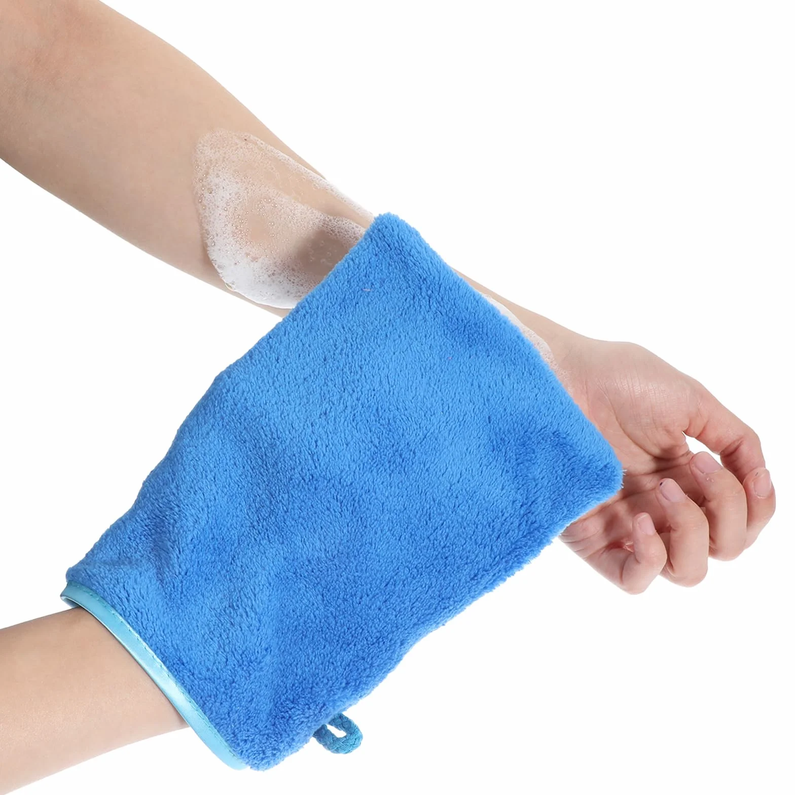 Guantes de lavado de microfibra 20x15 cm para cara y cuerpo, fuerte absorción de agua, desmaquillante