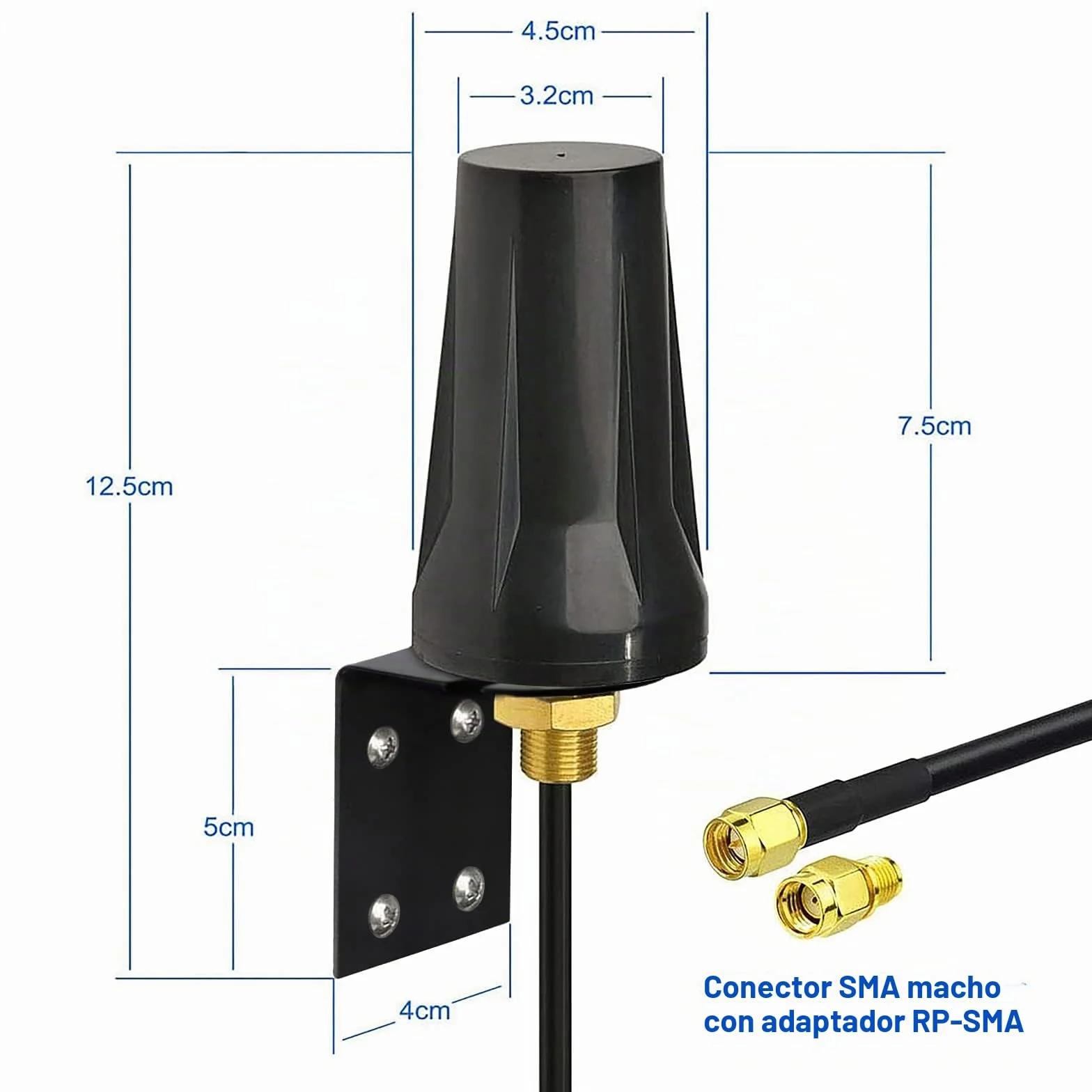Bingfu Antena 4G LTE para Exteriores 5dBi Impermeable Antena de Montaje en Pared con SMA Hembra a Doble SMA Macho Cable Divisor Compatible con gsm 3G 4G LTE Router Gateway Cellular Trail Camera