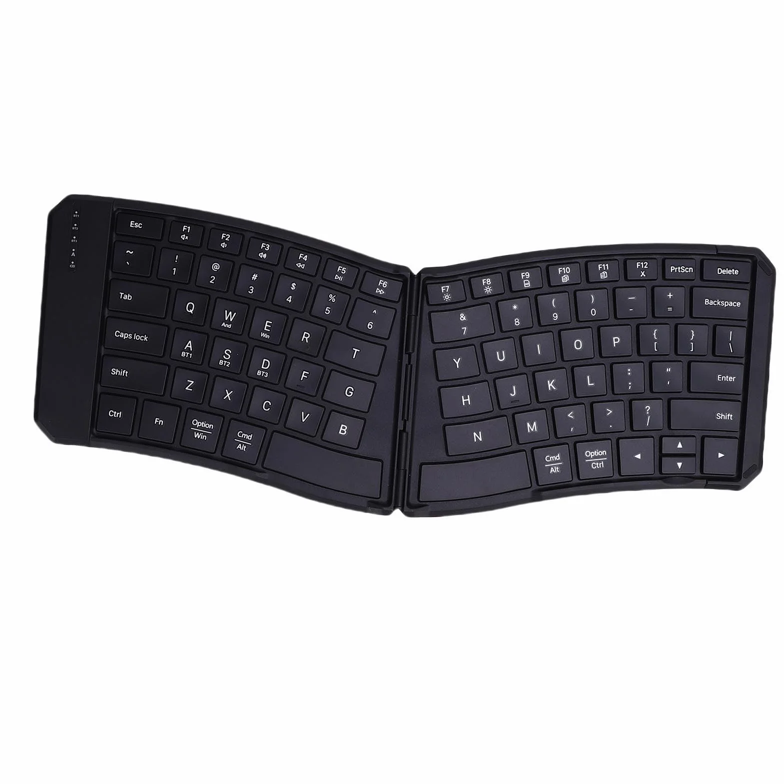 Teclado Ergonómico Plegable, Teclado Bluetooth Inalámbrico Portátil Dividido en Forma de V con Teclas de Interruptor de Tijera, Compatible con iOS OS X para