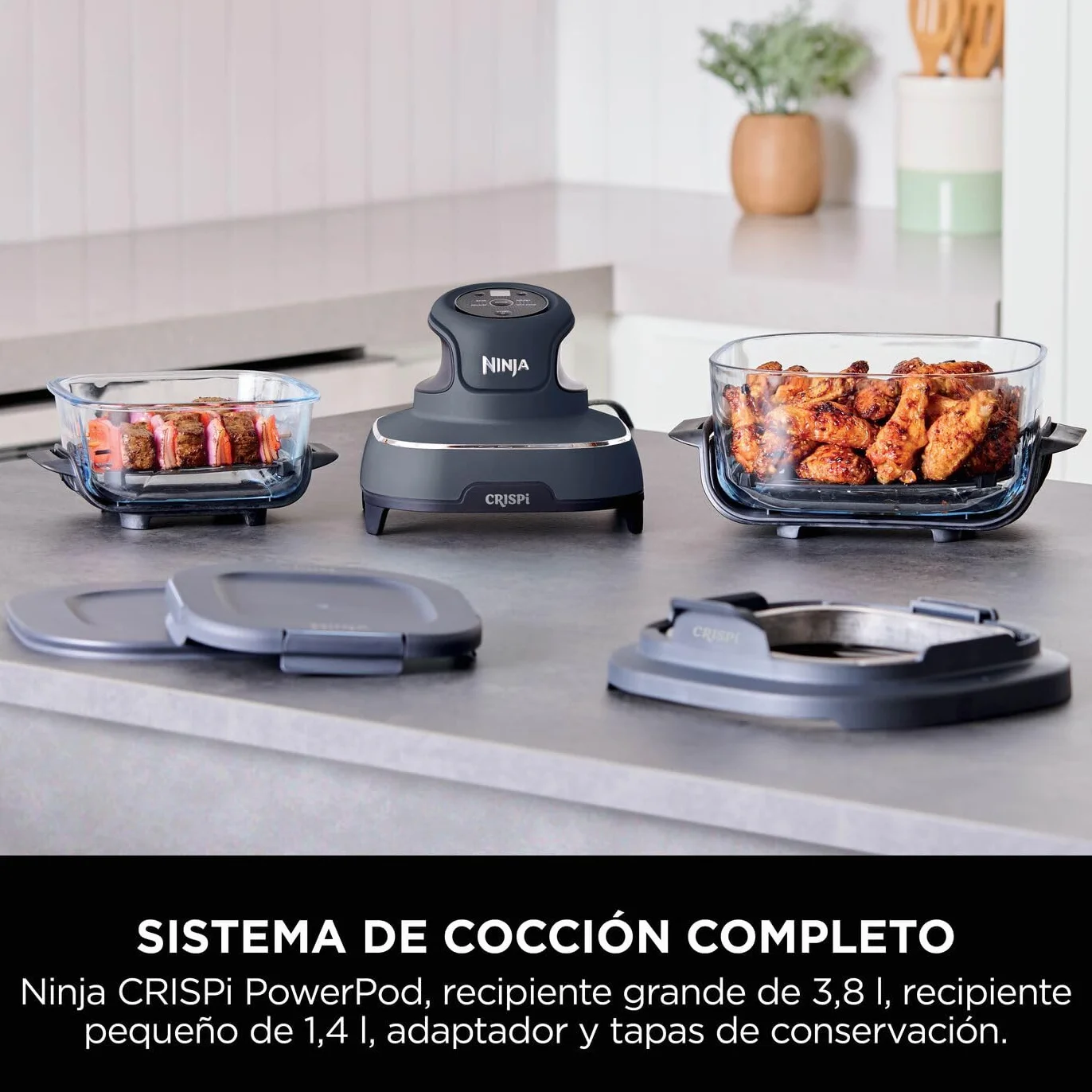 Ninja CRISPi Freidora de Aire 3.8L 1700W 4 en 1 Gris FN101EUGY
