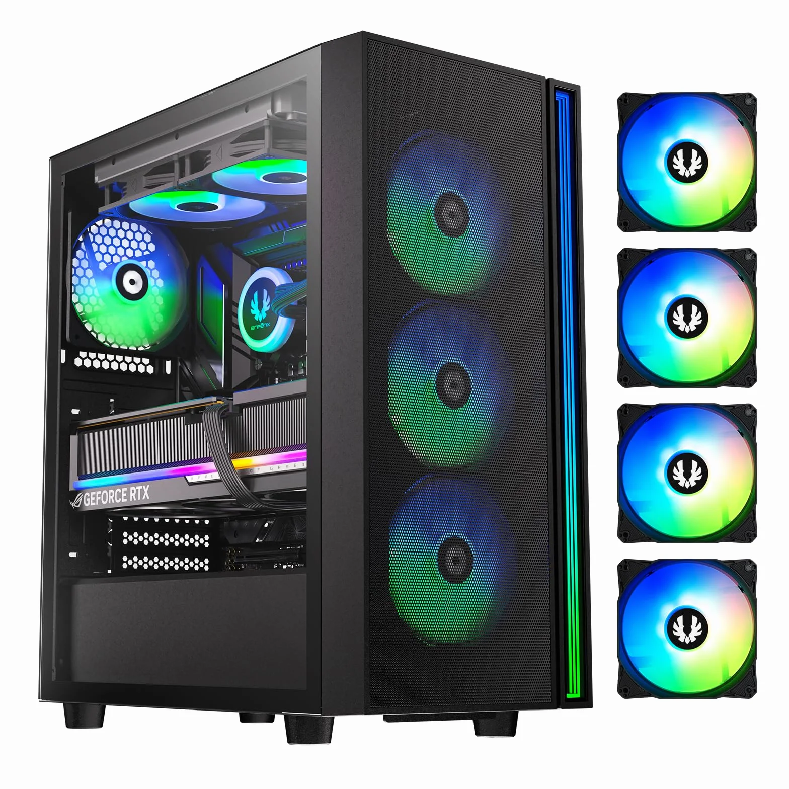 BITFENIX Fang ARGB - Carcasa para PC (Negro)
