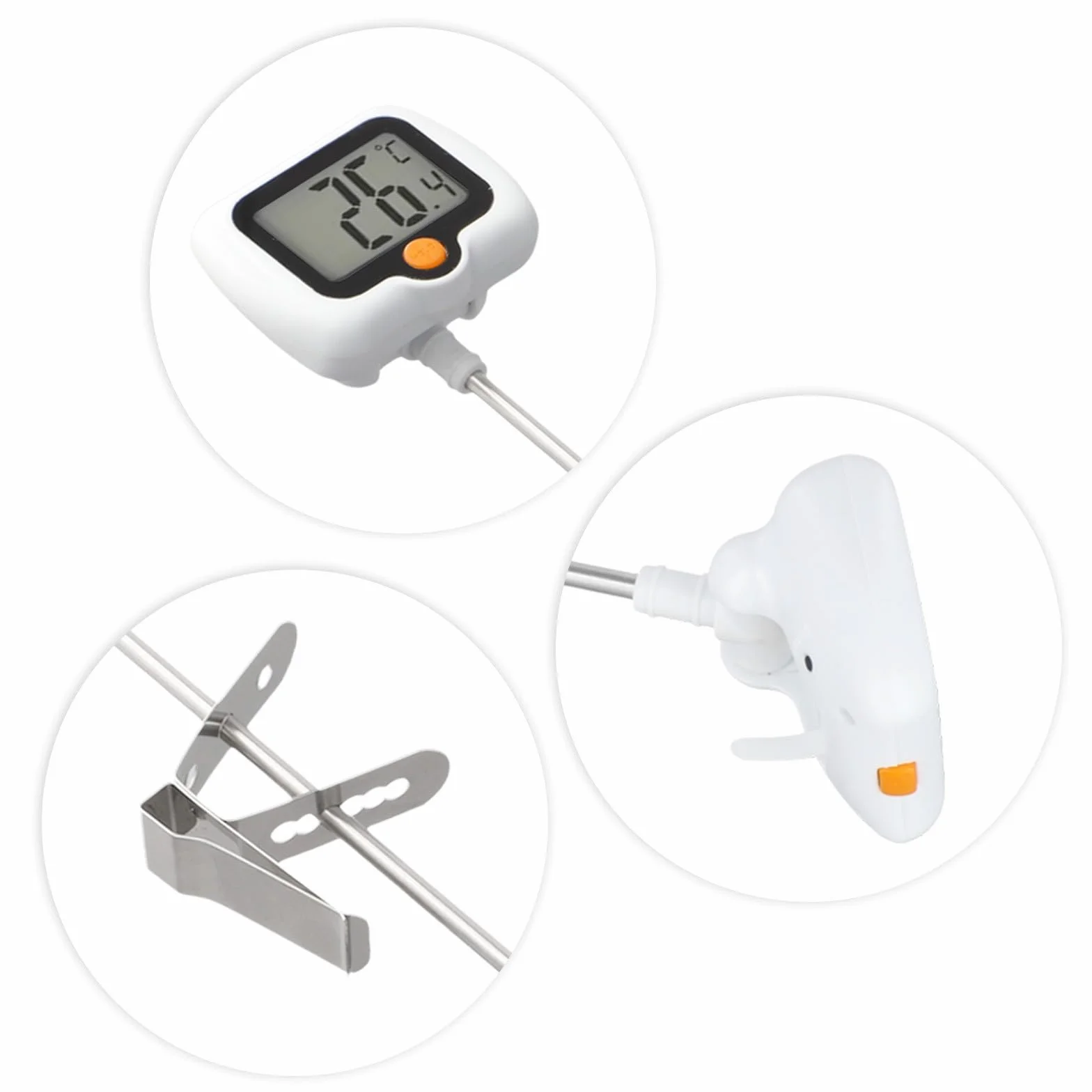 Termómetro digital de caramelo con sonda de acero inoxidable -50°C a 300°C giratorio 180°