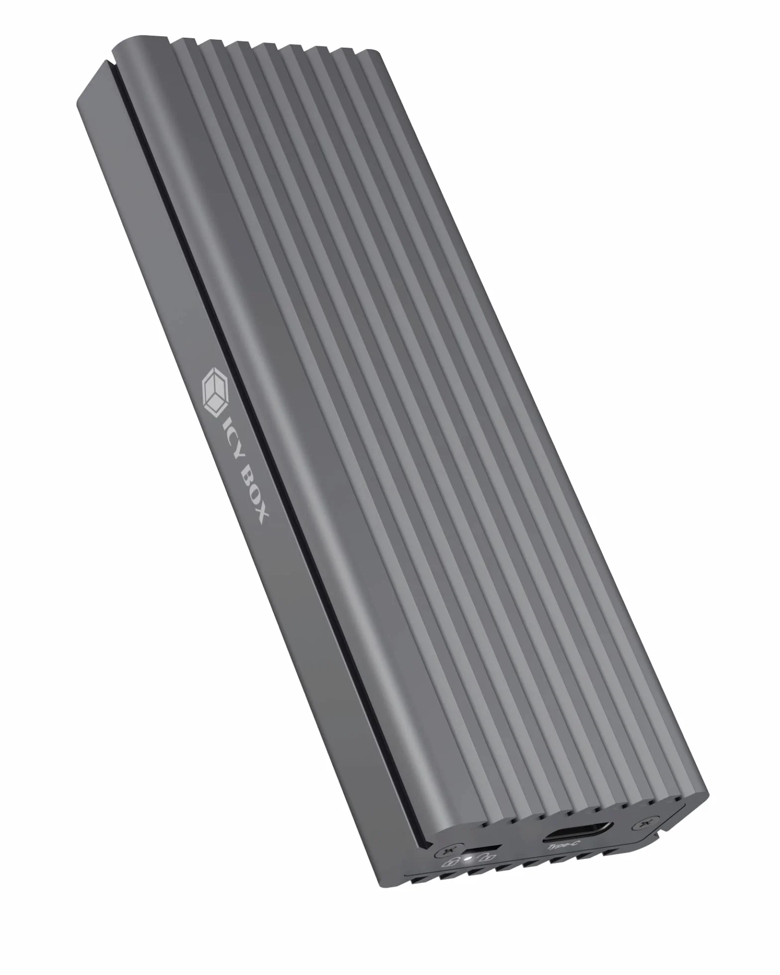 ICY BOX SSD M.2 NVMe Carcasa, USB 3.1 (Gen2, 10 Gbit/s) Sistema de refrigeración, USB-C, USB-A, PCIe M-Key, Aluminio, Gris Antracita