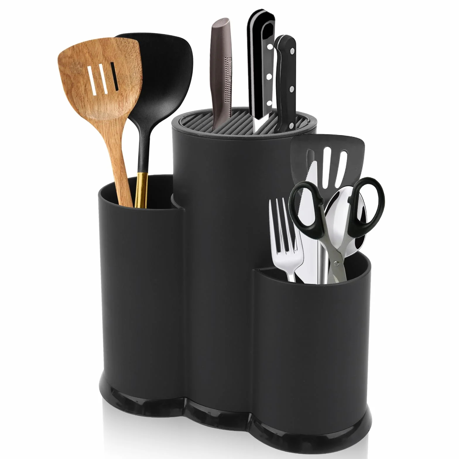 Bloque para Cuchillos 3 en 1 Soporte Universal Redondo Cocina