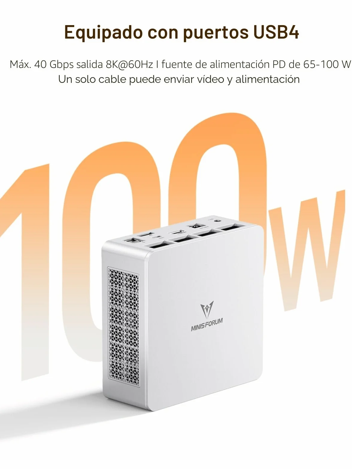 MINISFORUM UM750L Slim Mini PC,AMD Ryzen 5 7545U Mini Computer (6C/12T, hasta 4,9 GHz), 16 GB LPDDR5 y 1 TB SSD PCIe 4.0, DP/HDMI/USB4, 4 x USB Tipo A, 2.5G LAN, WIFI6E/BT5.2