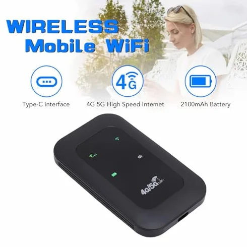 4G 5G WiFi Hotspot, LTE Mobile Router mit SIM -Kartensteckplatz, 2100 MAh Langlebiger und Wiederaufladbarer Unterstützt 300 Mbit/S, 10 Gerätekonnektivität, Tragbare