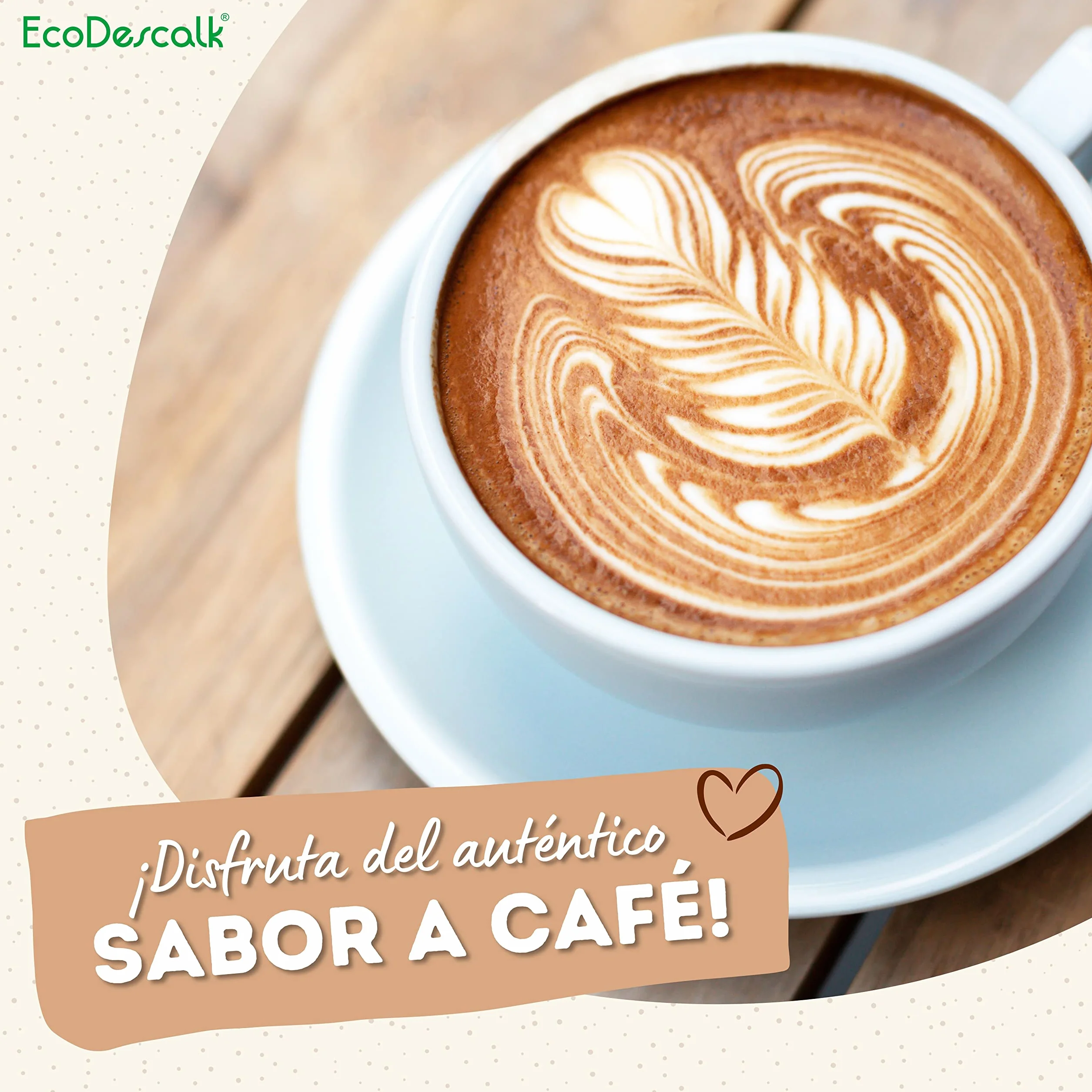 EcoDescalk Descalcificador Cafetera Ecológico 4 Sobres Compatible Nespresso Dolce Gusto Delonghi Tassimo