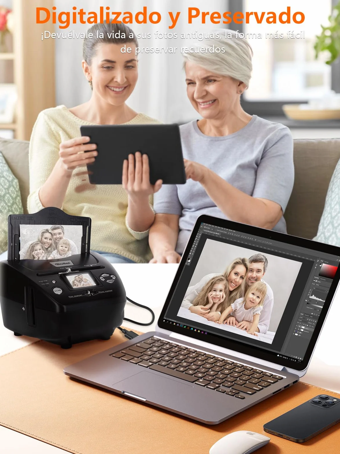 Rollei PDF S 240 SE Escáner Fotos, Convertidor de Diapositivas y Negativos Fotográficos 35mm 135 Fotos (3R/4R/5R)/Tarjeta de Visita a Digital de Ordenador, Escaner-Negativo-Diapositiva-Foto-Scanner