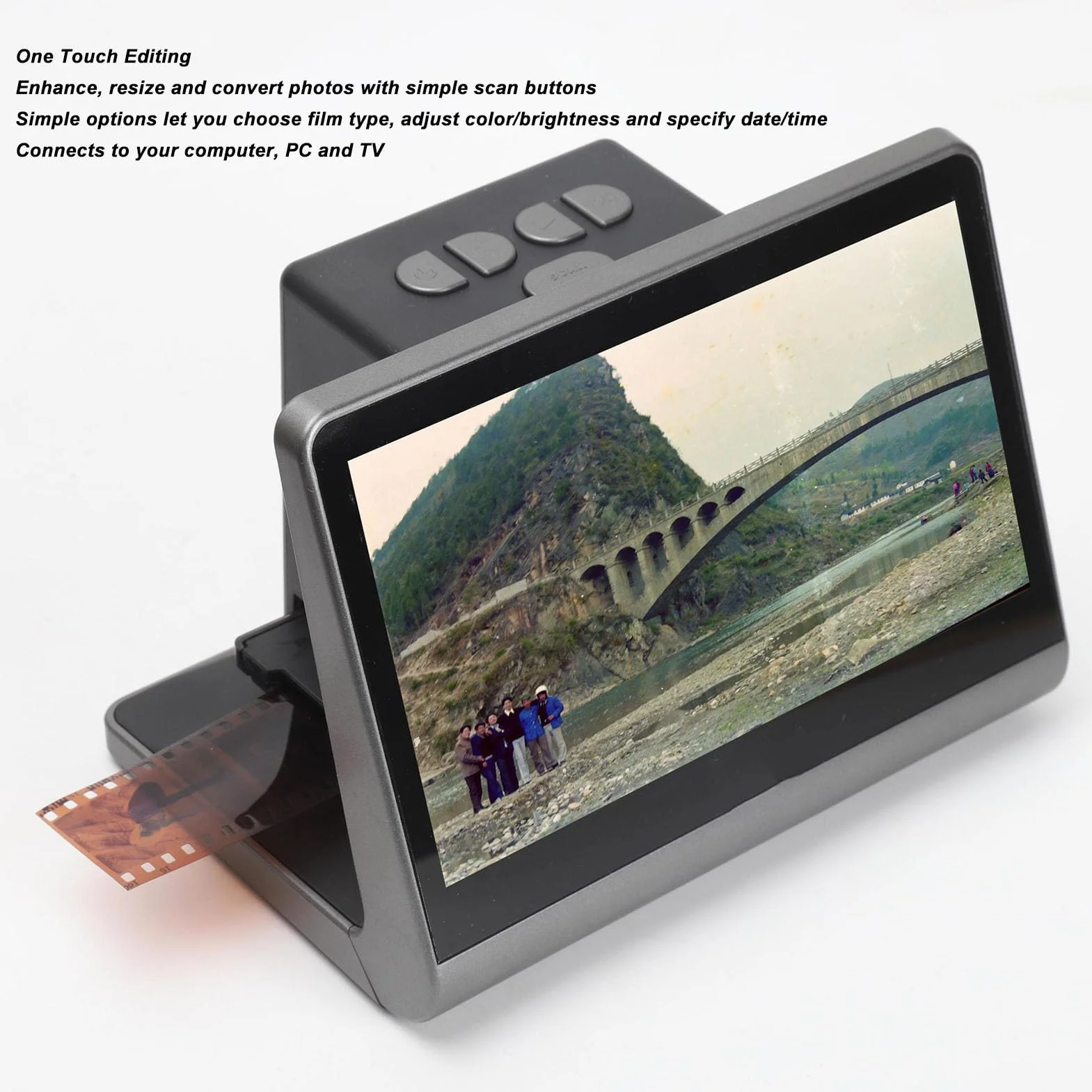 Escáner de película Digital, Escáner de Diapositivas de Película con Pantalla HD a Color de 7 Pulgadas 48MP JPEG Digital Photo Convierte Diapositivas y Negativos en Fotos