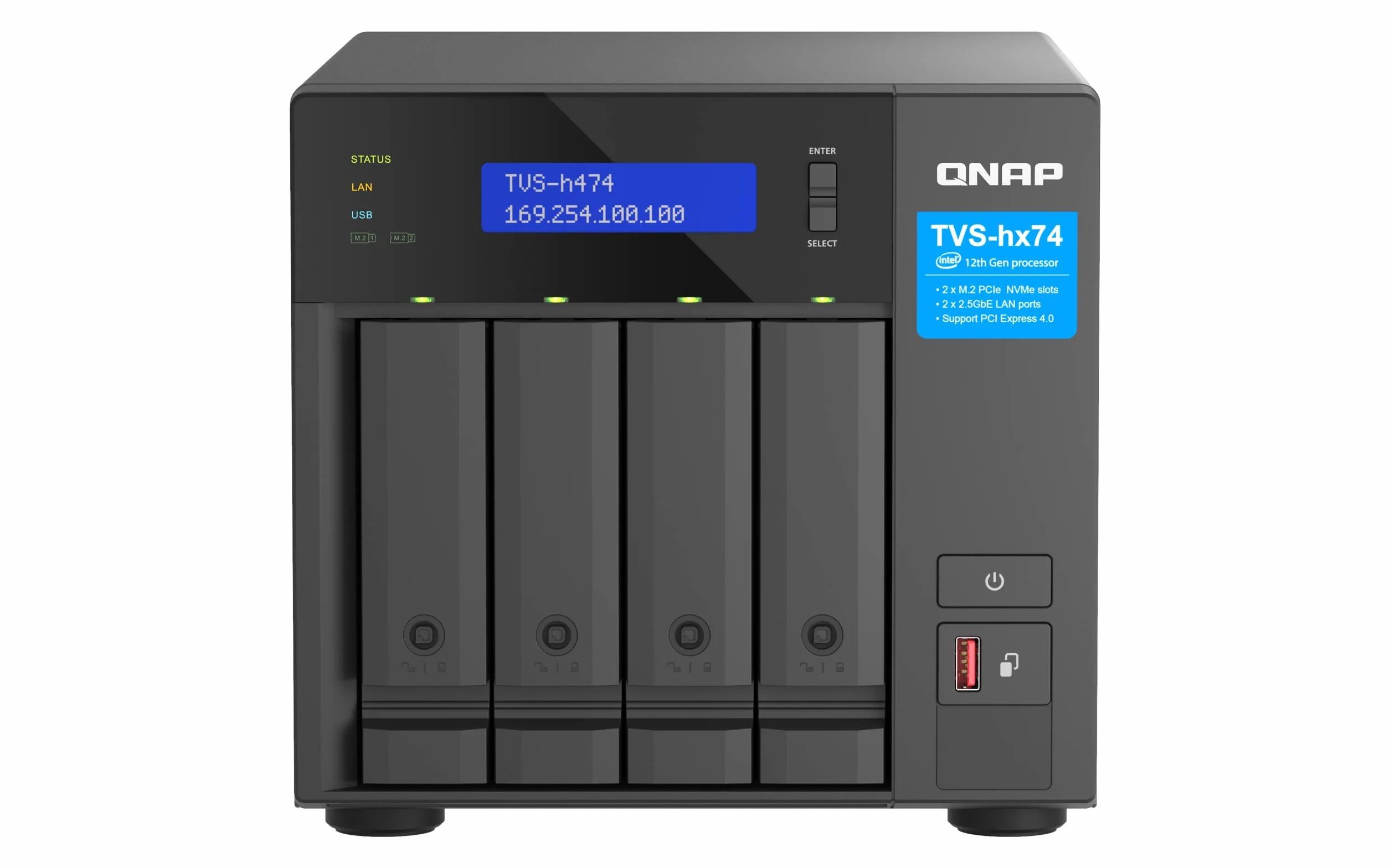 Qnap TvS-H474 - Server Nas - 4 Alloggiamenti - Sata 6gb/s