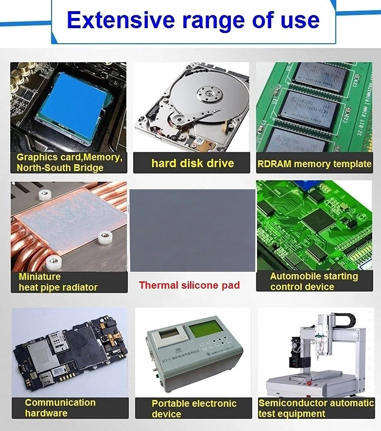 Thermal Pad 12.8 W/MK, 120x120x0.5mm, Silicona Pad Termico para disipador térmico/GPU/CPU/LED (0.5mm)