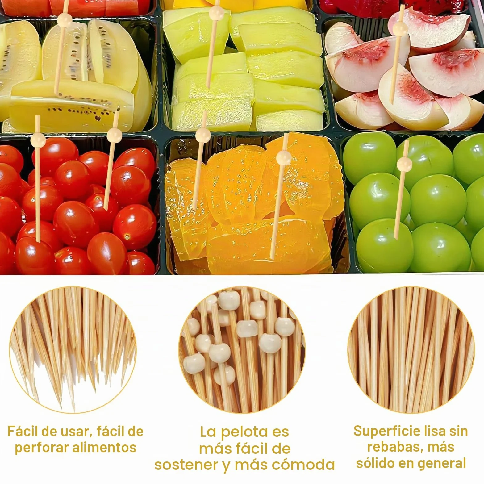 Palillos Cóctel Bambú 12 cm 400 Piezas Fingerfood