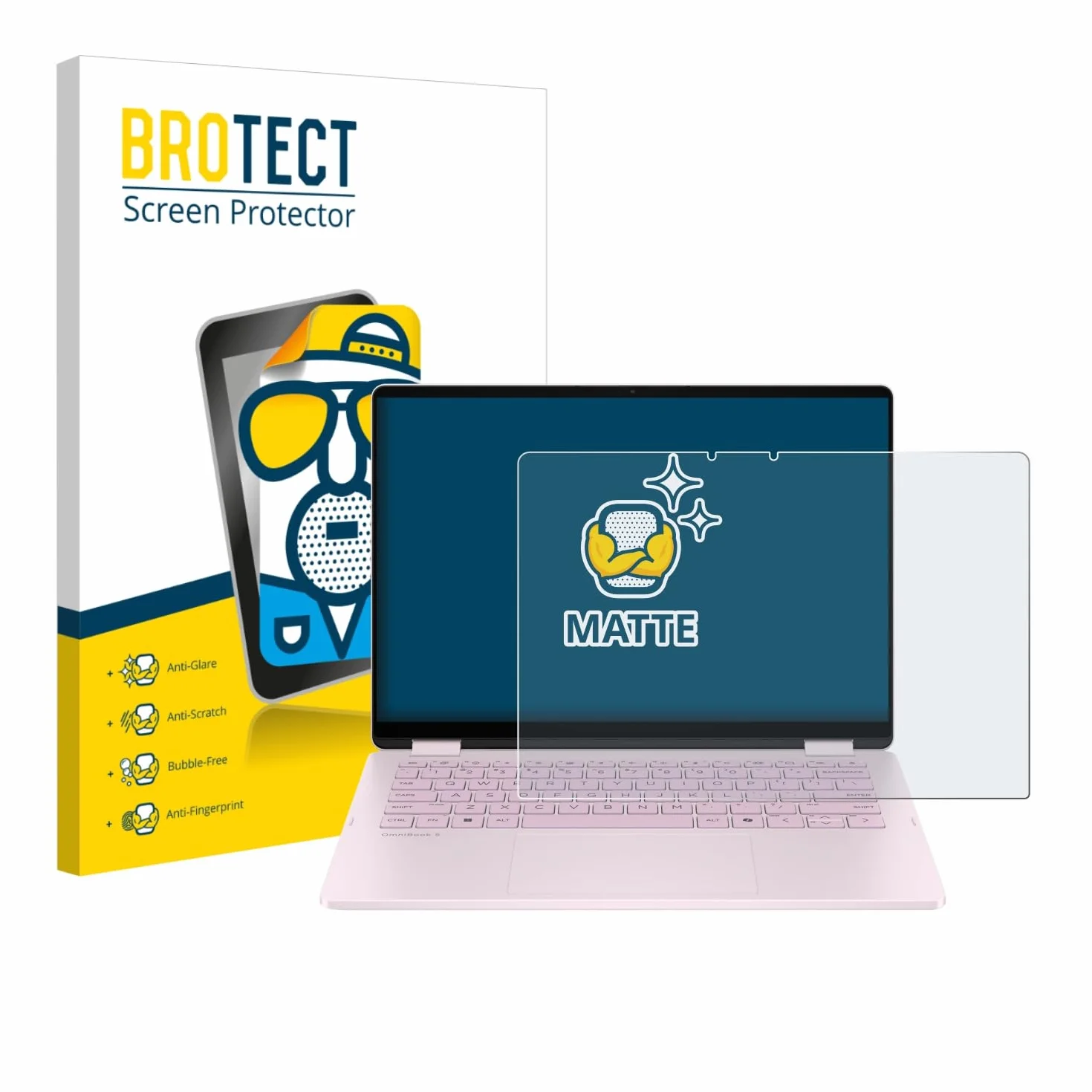 BROTECT Protector Pantalla Anti-Reflejos para HP OmniBook 5 Flip 14 14-fp0153ng Película Mate Anti-Huellas