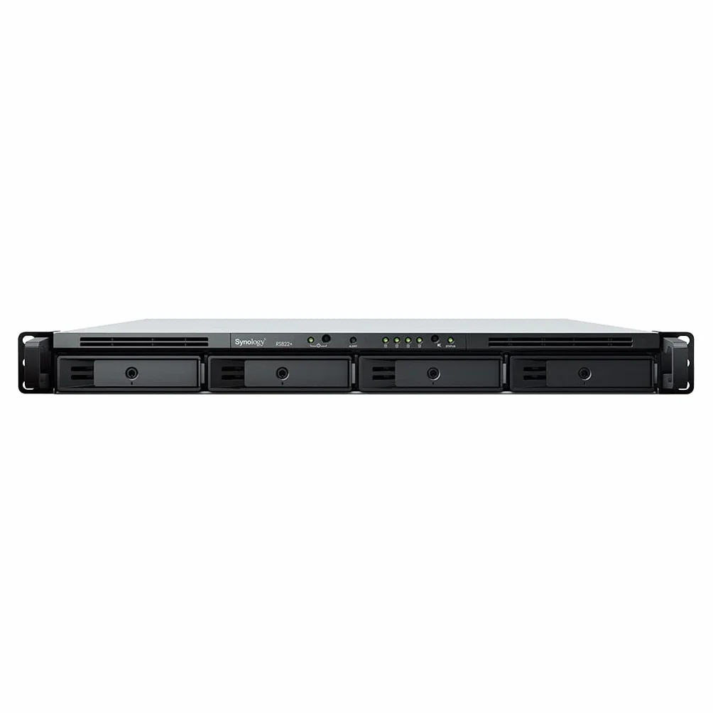 Synology RS822+ 4-Bay RackStation NAS AMD Ryzen V1500B 2GB RAM 4xRJ-45 1GbE puerto LAN, paquete con 16TB (4x4TB) WD Red Plus NAS HDDs