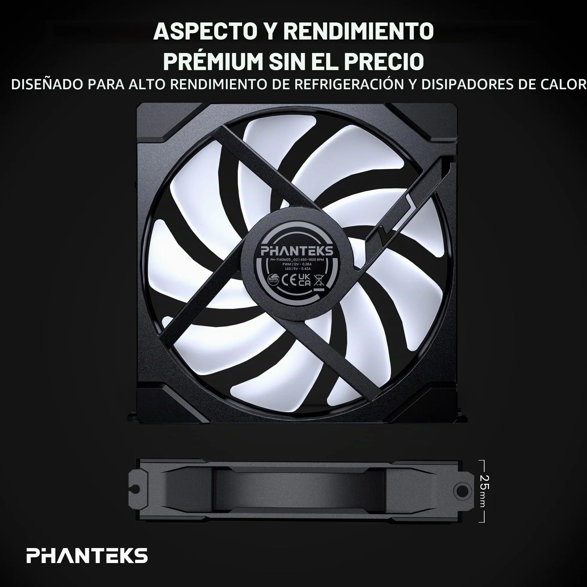PHANTEKS M25 Gen2 PWM D-RGB L?fter, 3er-Pack - 140mm, schwarz