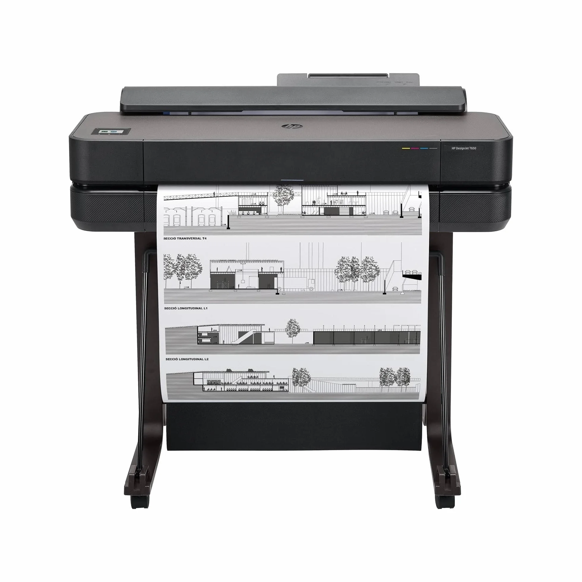 HP DesignJet T650, 61cm (5HB08D), Impresora Gran Formato, Plotter, Estándar A4-A1, 81 Impresiones A1/h, Wi-Fi,Ethernet,USB, 2400x1200 dpi,Metal Reciclado, Edición 2025, Garantía 2 Años, Click, Negro