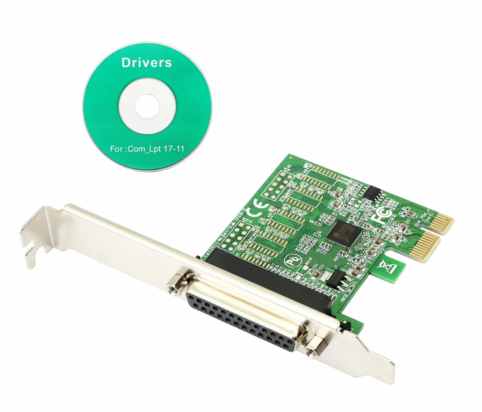 CERRXIAN Tarjeta paralela PCI Express de 1 puerto, adaptador de tarjeta de expansión PCIe de 25 pines, Lpt paralelo a puerto de impresora Db25 paralelo