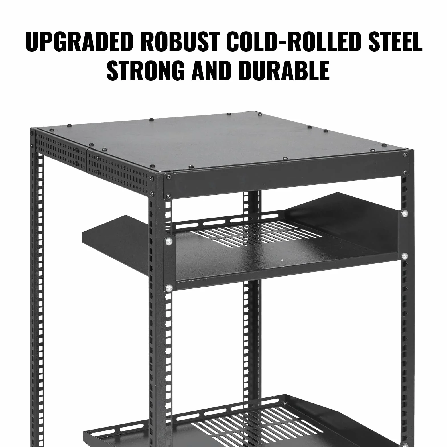 VEVOR Rack de Servidor de Marco Abierto de 15U, Profundidad Ajustable de 23"-40", Rack de Servidor de Red, 4 Postes con Ruedas, sostiene Todos Sus Equipos de TI de Red Módem enrutador de Engranaje