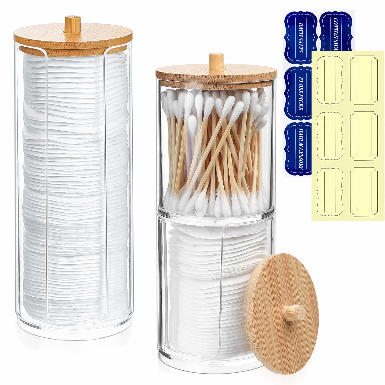 3pcs Dispensador de Algodón Desmaquillantes, Caja Organizador de Maquillaje, Contenedor Soportes Organizador Baño, Caja de Hisopos de , de Almohadillas Bolas de Algodon Cosméticos