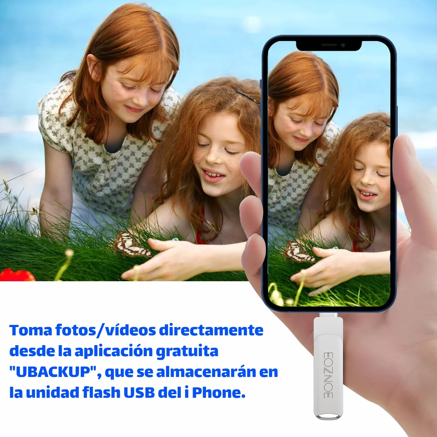 Pendrive 256GB para iPhone, Phone Memoria USB Almacenamiento Externo para Guardar Más Fotos Vídeos, 3 en 1 Memoria Externa de Alta Velocidad Compatible con Phone/Pad/Android/PC