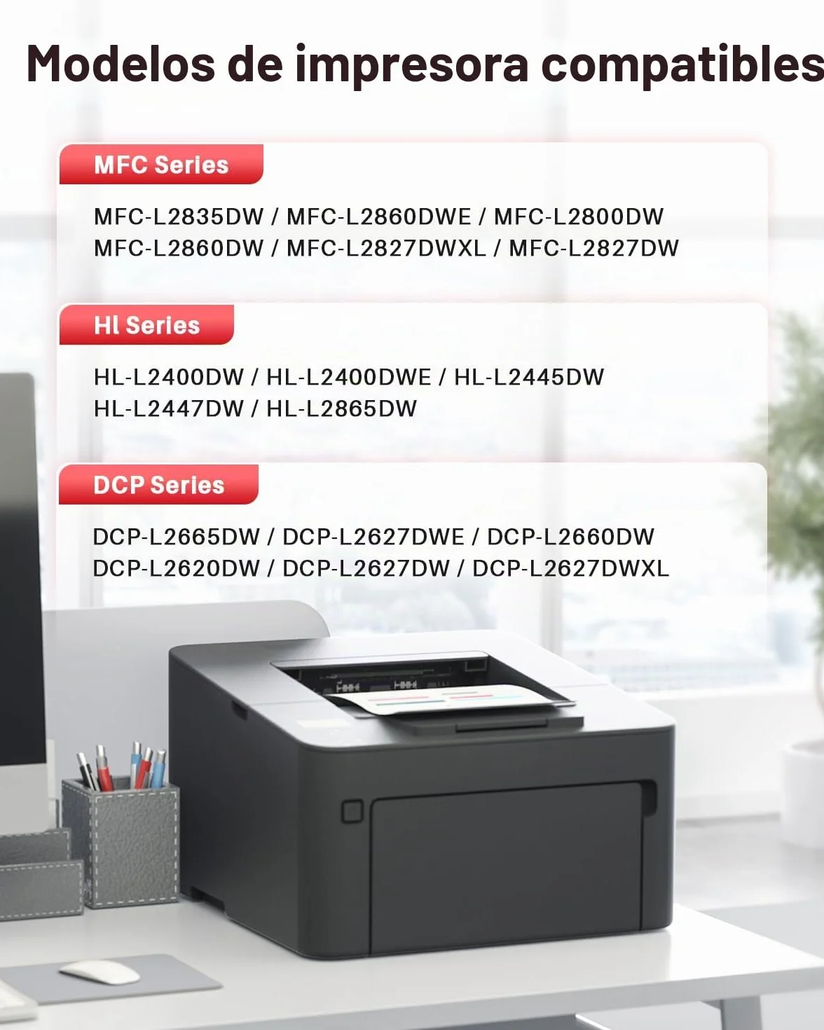 TN2510XL TN-2510XL MFC-L2835DW Tóner Compatible con Brother TN 2510XL TN2510 para HL-L2400DW HL-L2400DWE MFC-L2800DW DCP-L2620DW MFC-L2860DWE DCP-L2627DW con Chip (2 Negro) | Compatible con HL-L2400DW HL-L2400DWE MFC-L2800DW DCP-L2620DW MFC-L2860DWE DCP-L