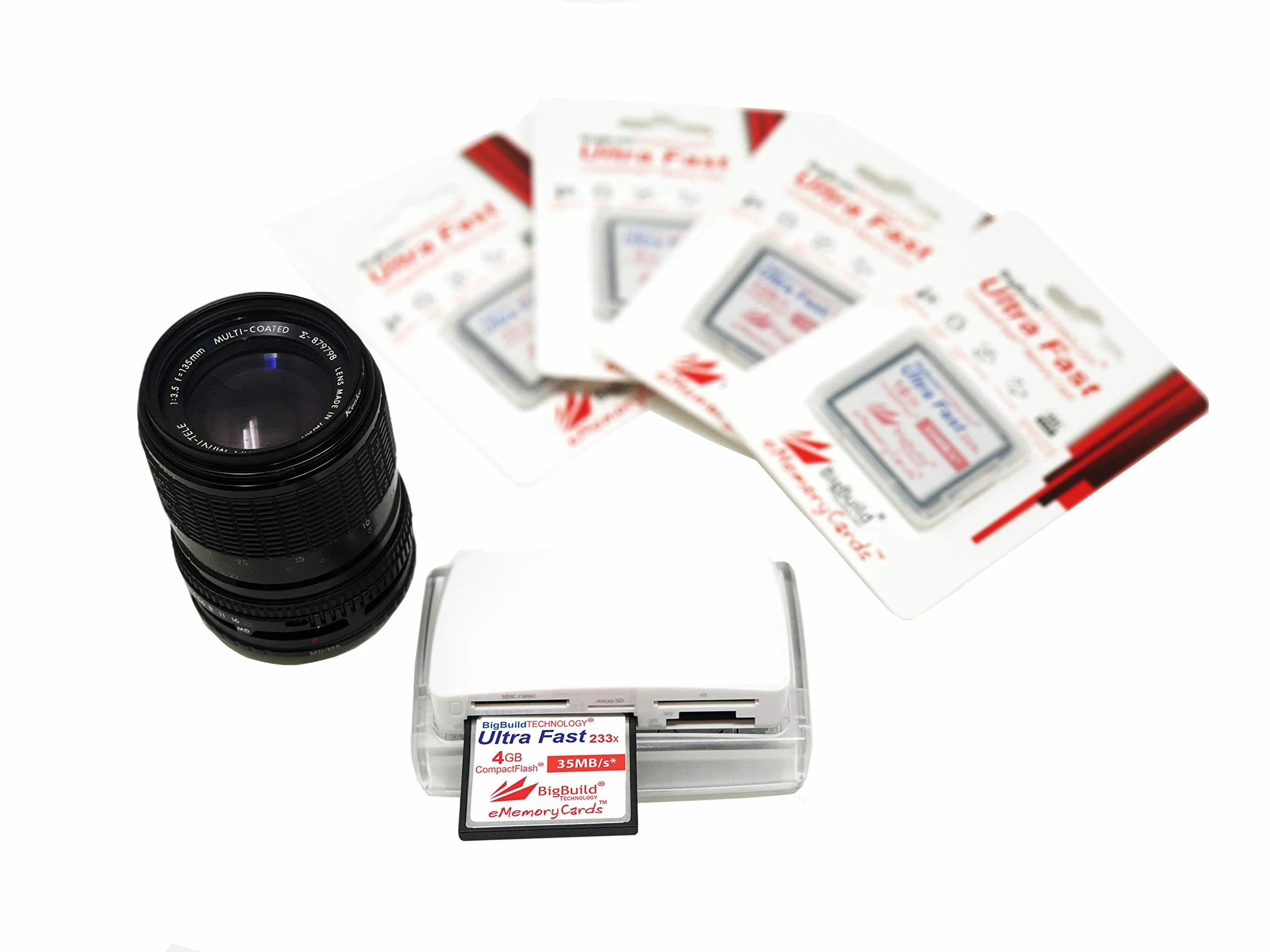 eMemoryCards Tarjeta de Memoria CompactFlash 4GB Ultra Fast 35MB/s Compatible con Canon 10D/20D/30D/40D/50D/1D/1Ds/5D/5Ds/7D Mark I/II/III/IV, Nikon D, Olympus E, Sony Alpha, Leica S Cameras