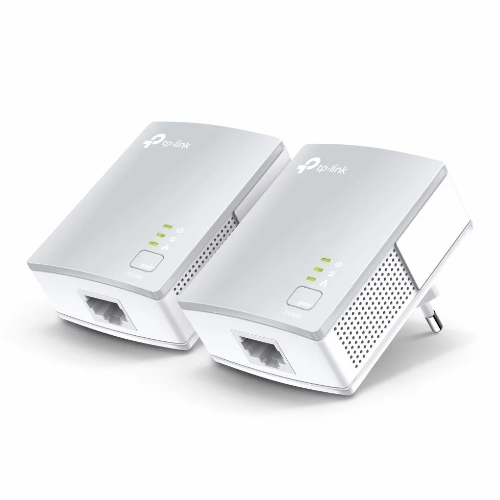 TP-Link TL-PA4010KIT - Adaptadores por Línea Eléctrica (AV 600 Mbps, PLC, Extensor, Repetidores, Amplificador, 2 Puertos, Películas, TV Plug & Play, Compatible), Color Blanco