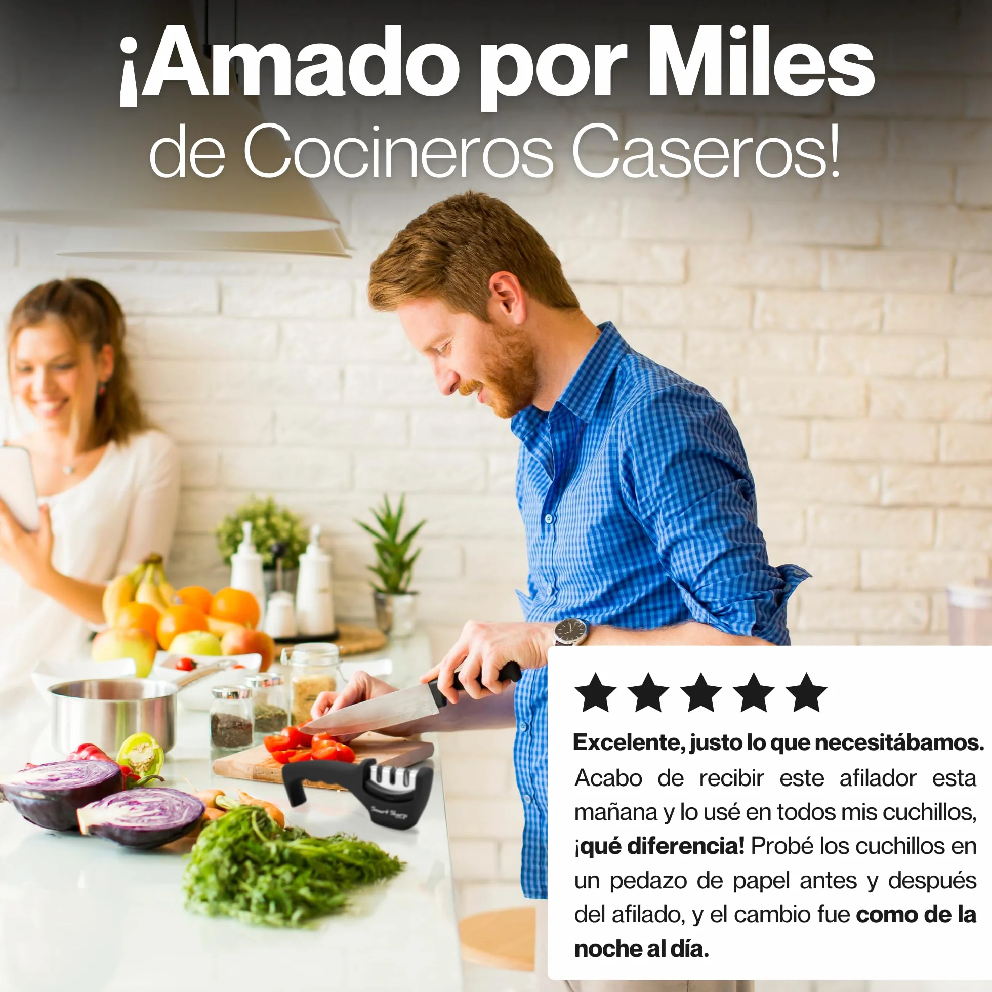 Afilador de cuchillo inteligente Lantana, 3 etapas, manual profesional