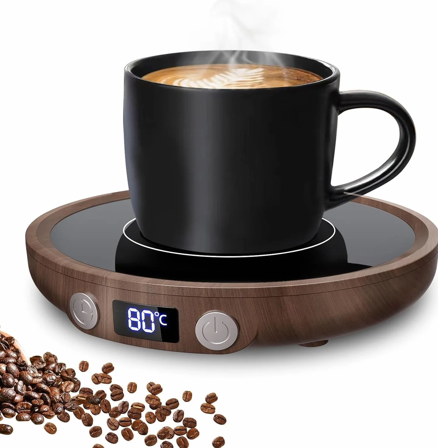 Calentador de Tazas,MQFORU Calentador de Tazas de café,Calentador de Tazas con 3 ajustes de Temperatura,Temporizador de 2-12H Apagado automático de 4 Horas Placa calentadora de Velas