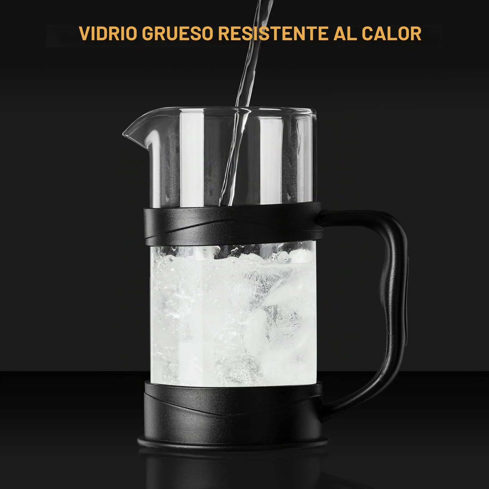 Cafetera de Prensa Francesa Acero Inoxidable 304 12oz para Viaje y Hogar (Negro)